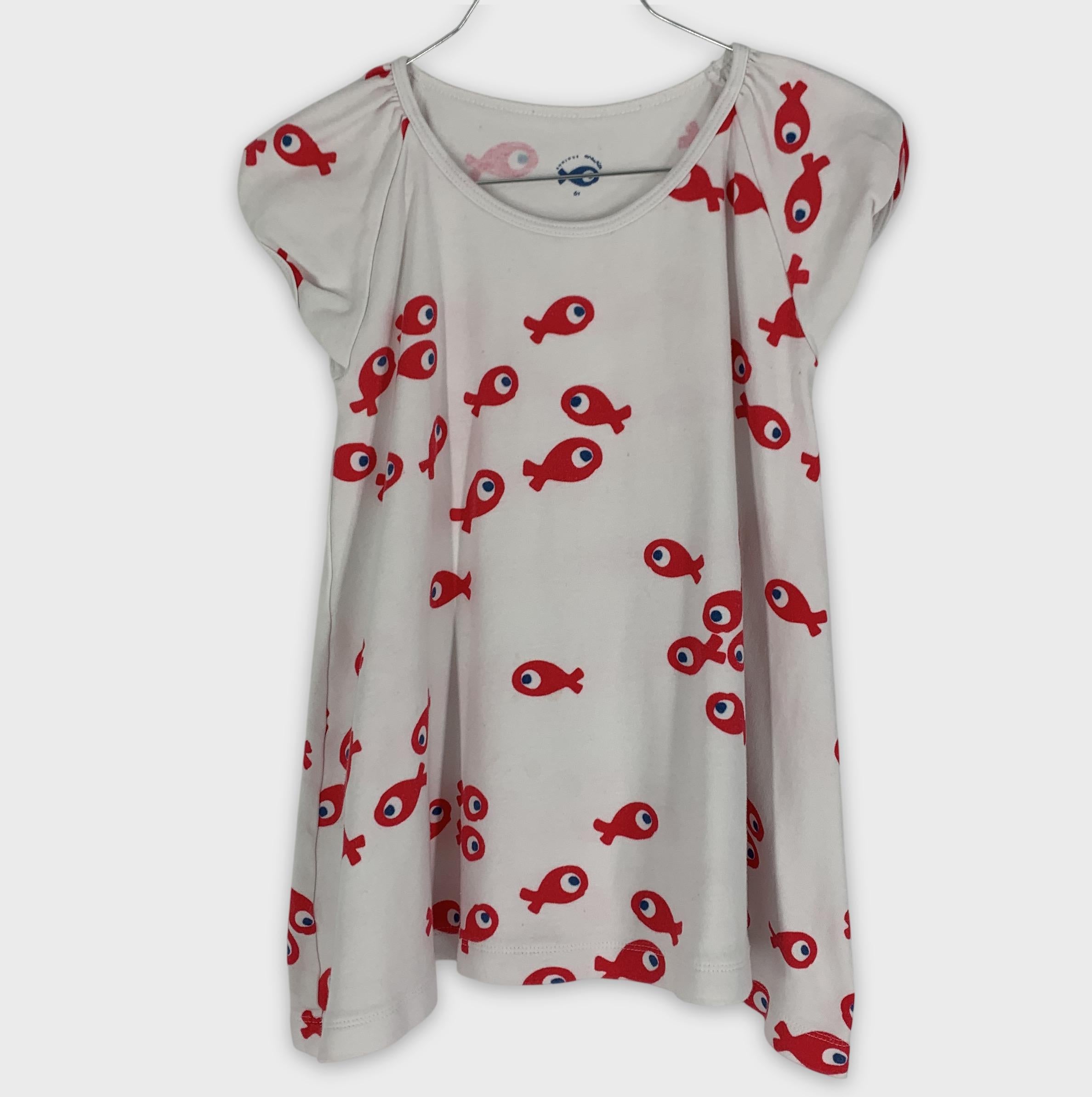 0-T-shirt Petit Bateau 🐠 Motif Poisson Rouge, 6 ans