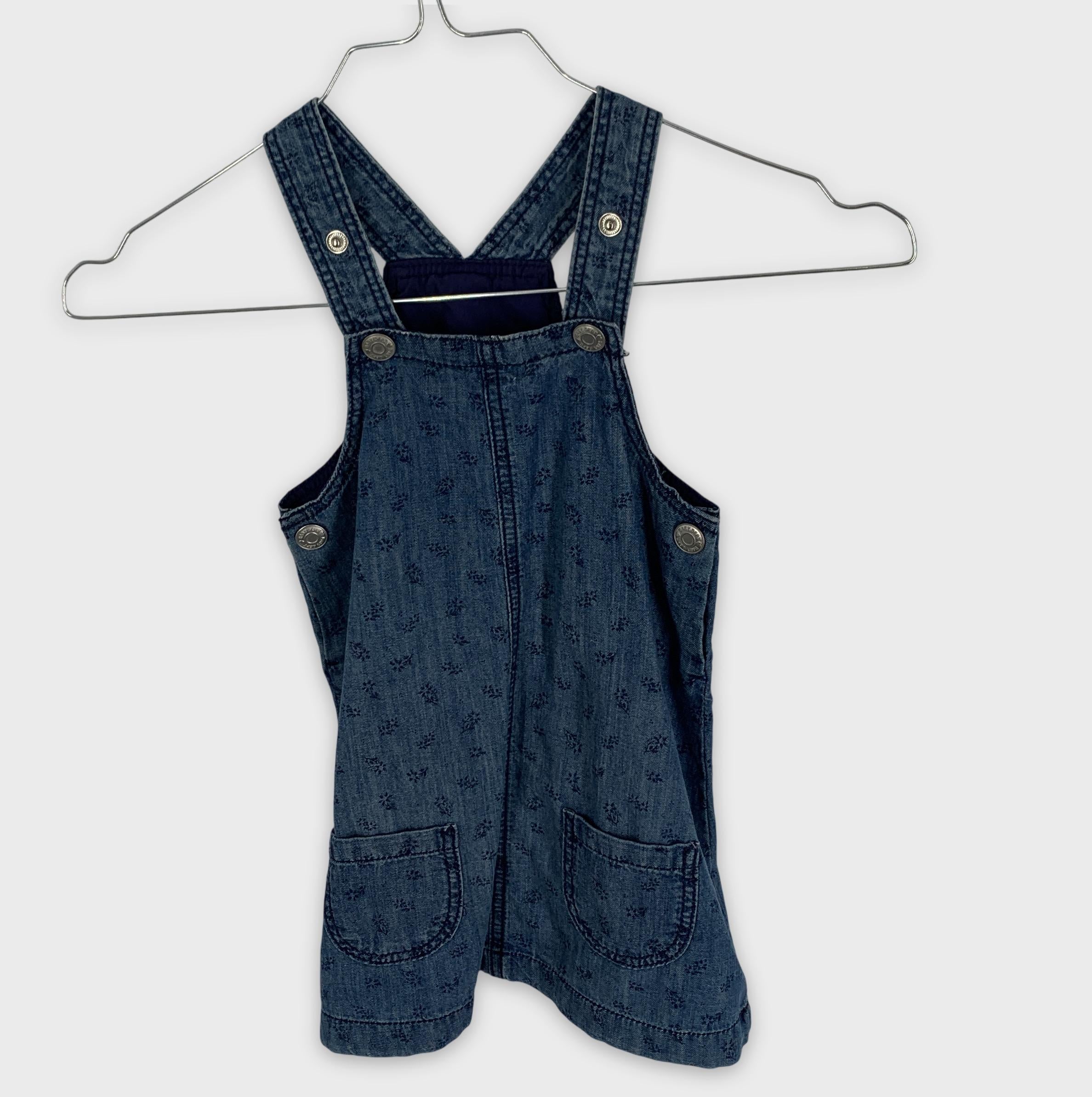 0-Salopette H&M en jean bleu à motifs 🌼