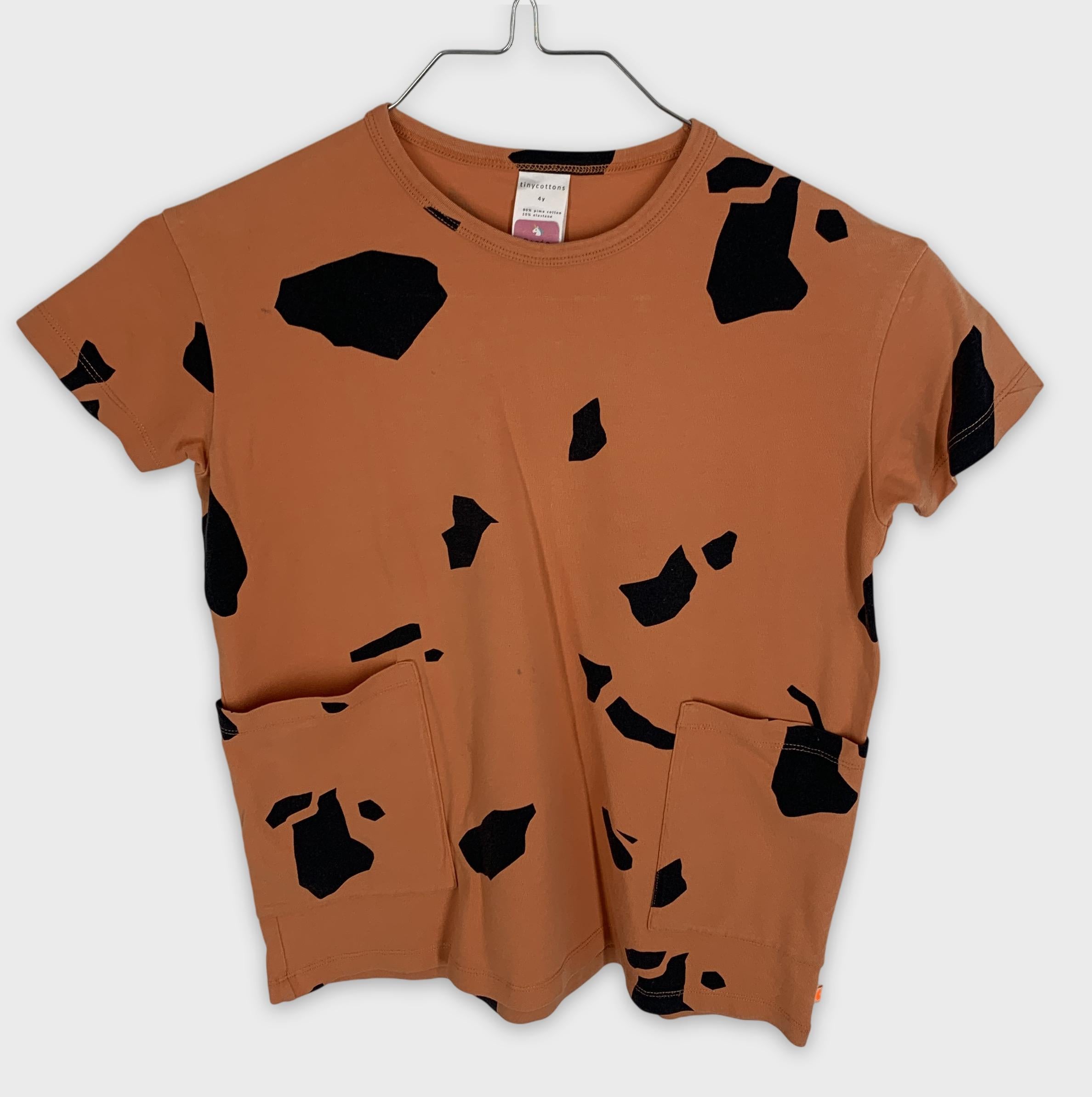 0-T-shirt Tinycottons, motif taches noires, poches plaquées 👕