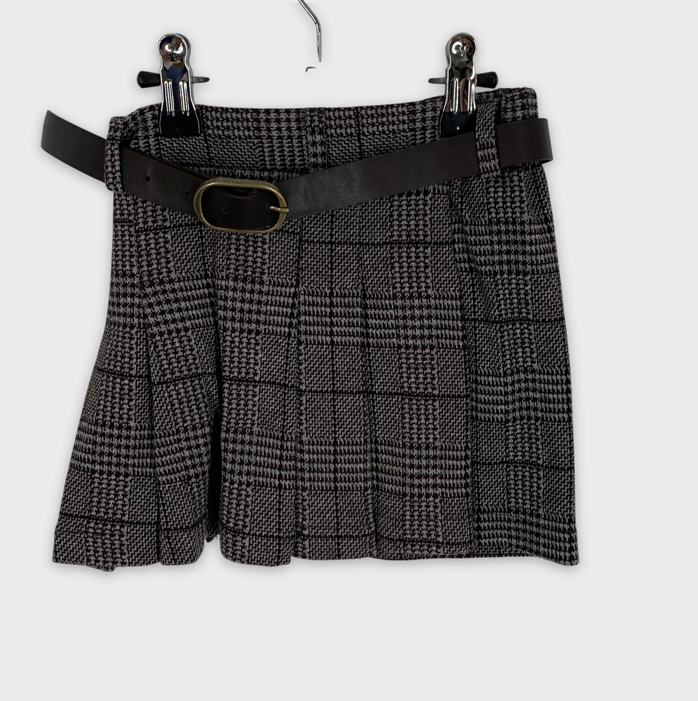 0-Jupe ZARA à carreaux avec ceinture intégrée