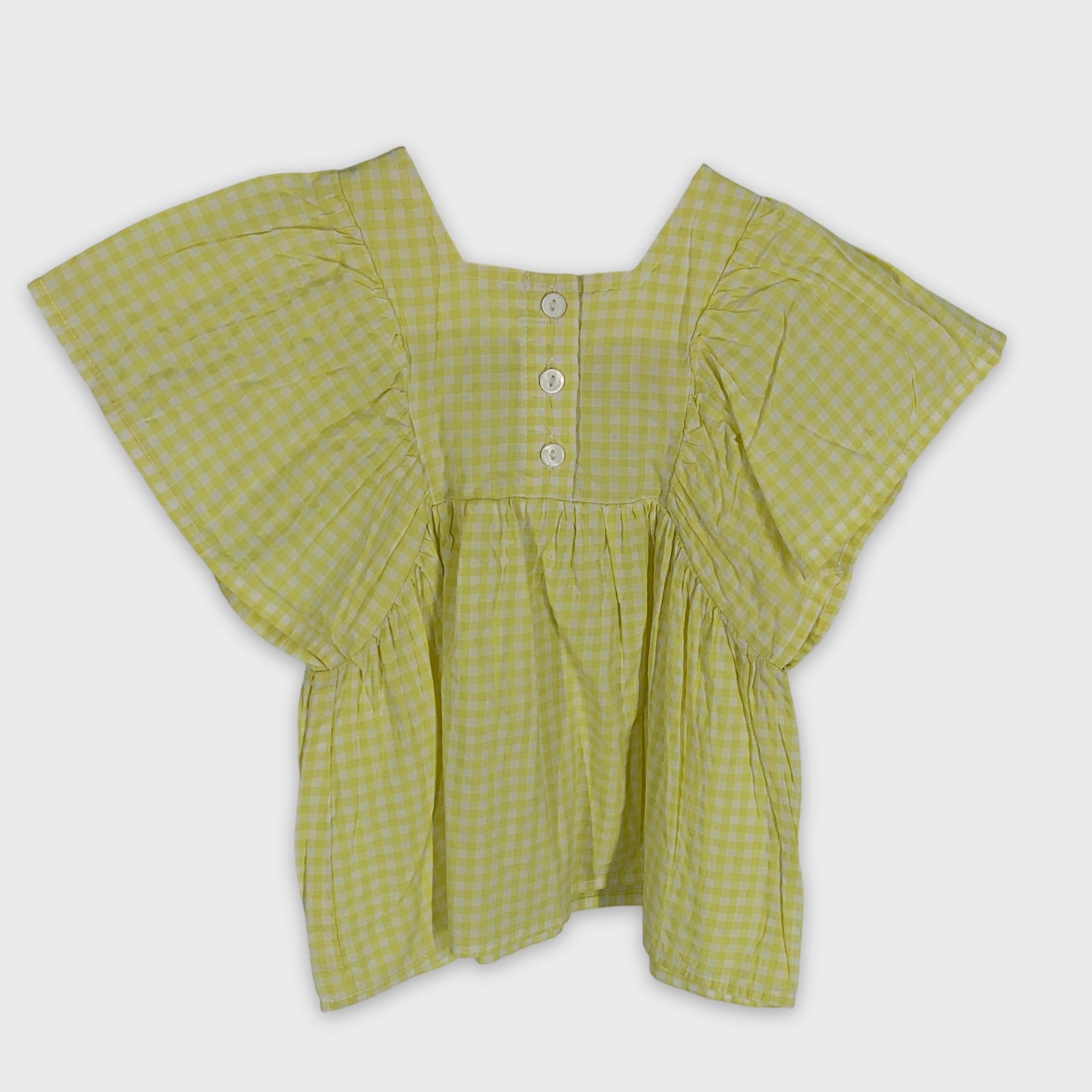 0-Robe ZARA à carreaux jaune et blanc 💛