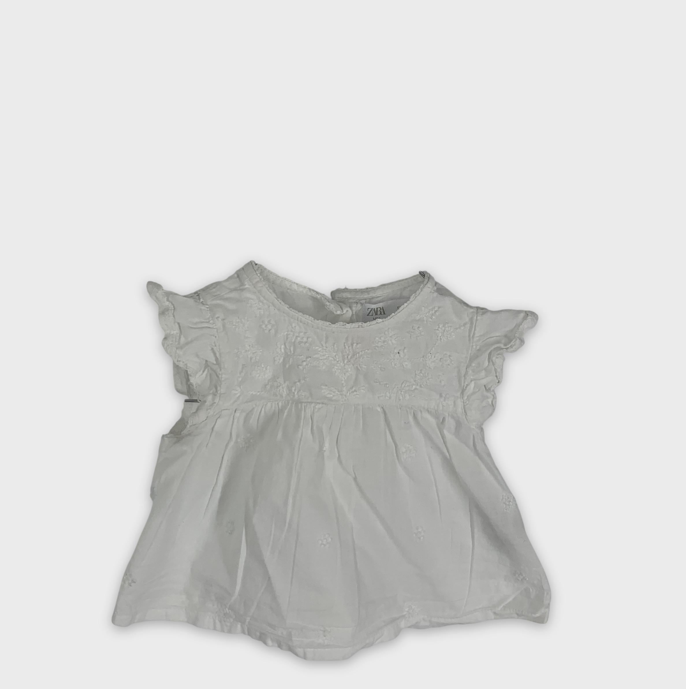 0-Zara Mini, Blouse bébé brodée 🌸