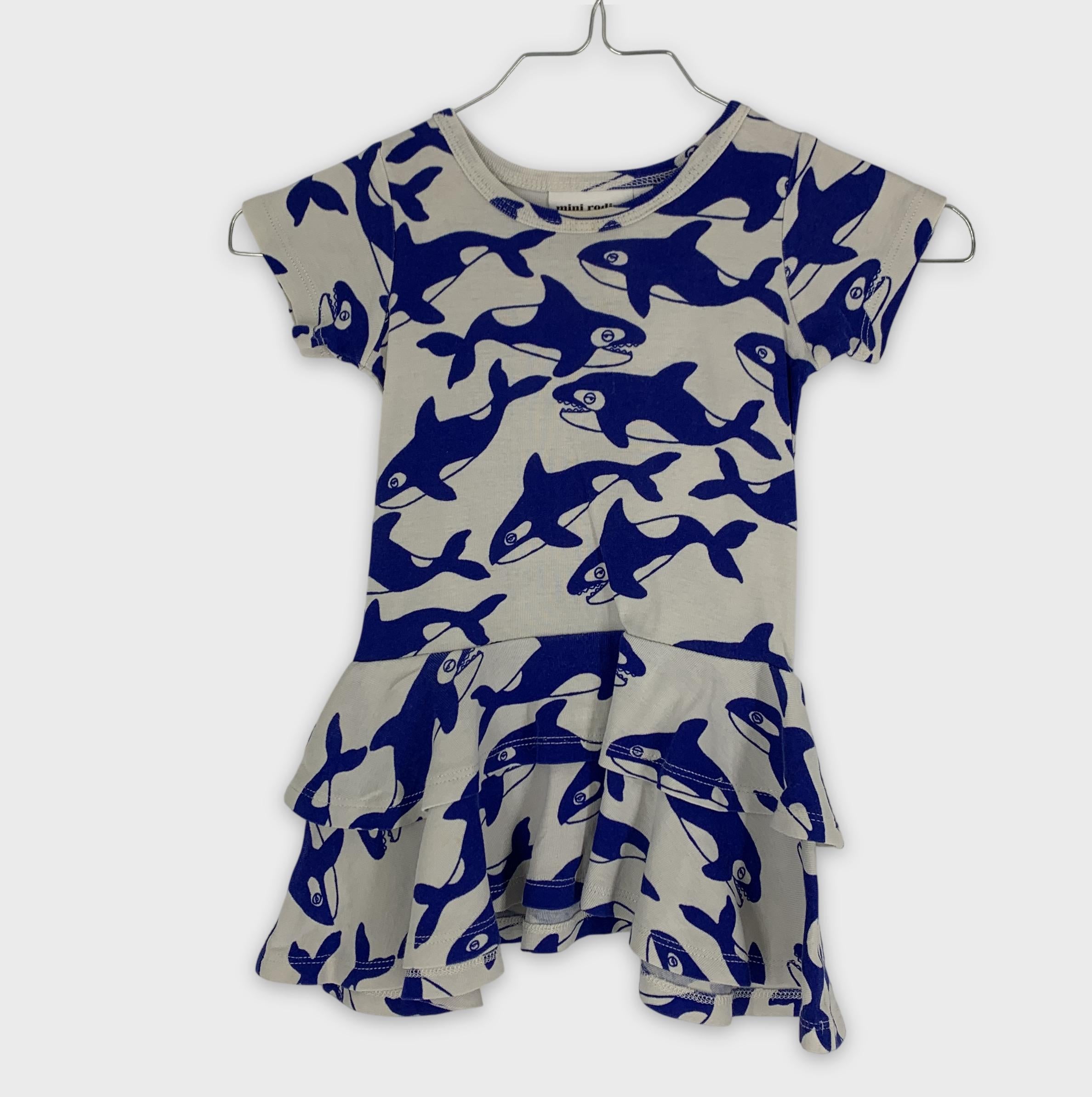 0-Mini Rodini 🐳 Robe Imprimée Orques, 80/86