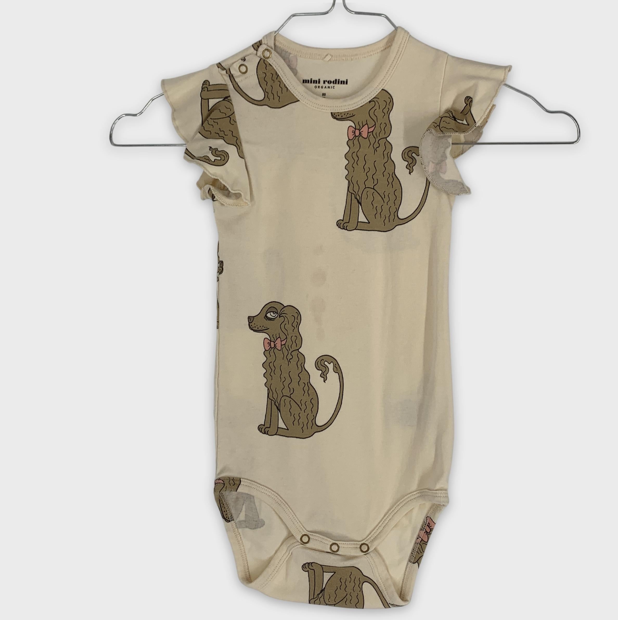 0-Body Mini Rodini Organic 80/86 avec motif chien
