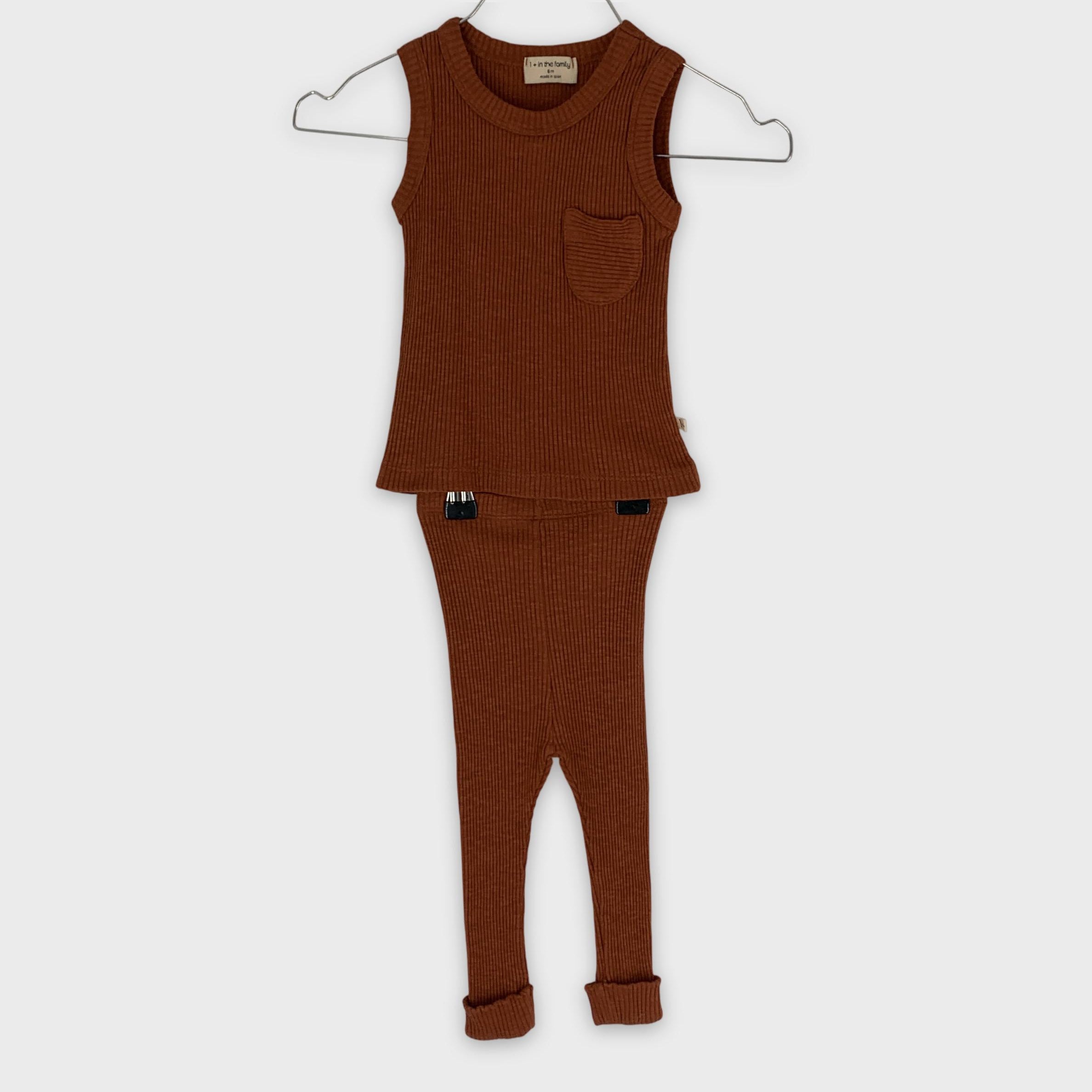 0-Ensemble 1 + in the family, 6 mois, côtelé rouille 🧸