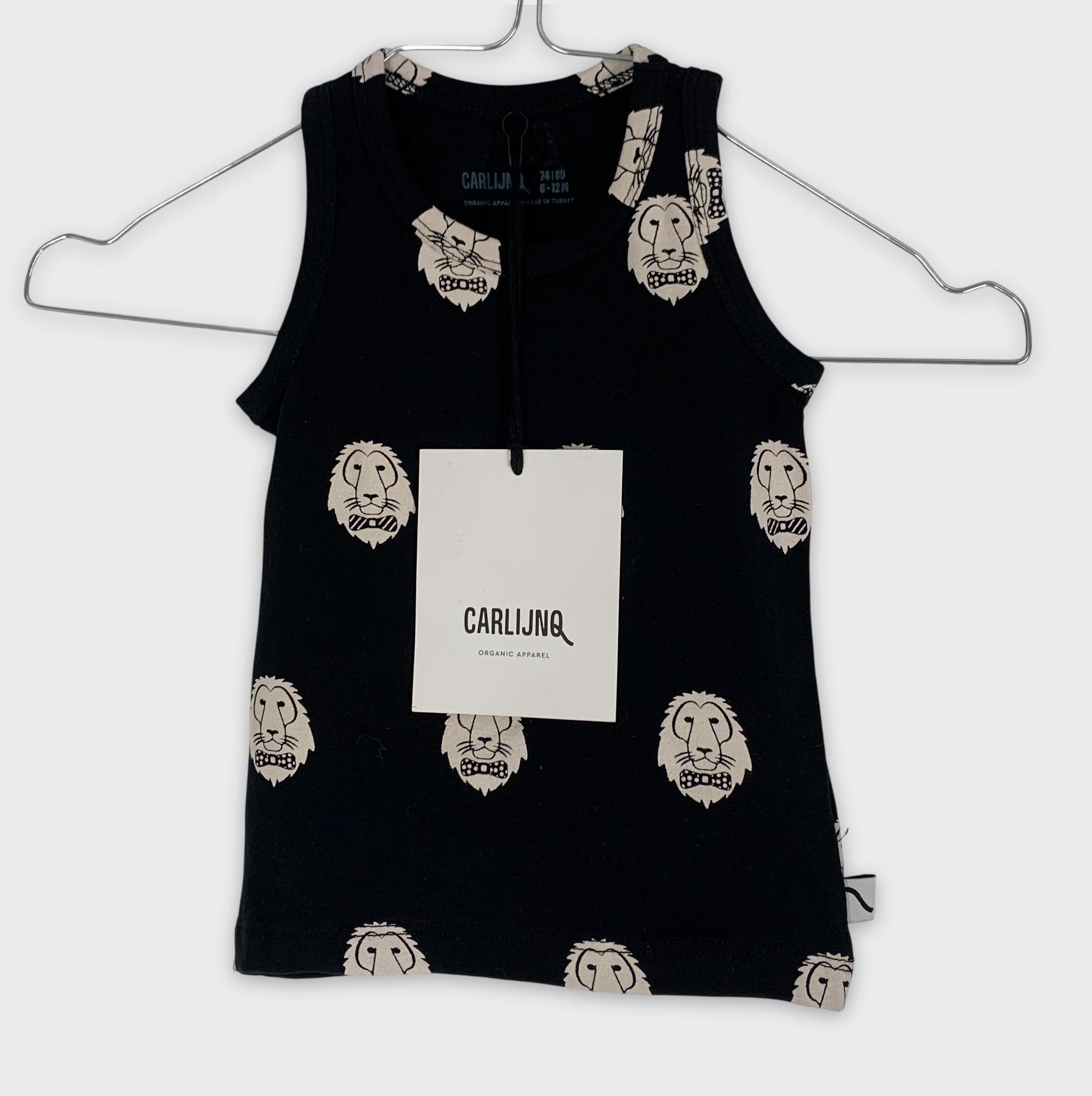 0-T-shirt CARLIJNQ, motif lion, 6-12M