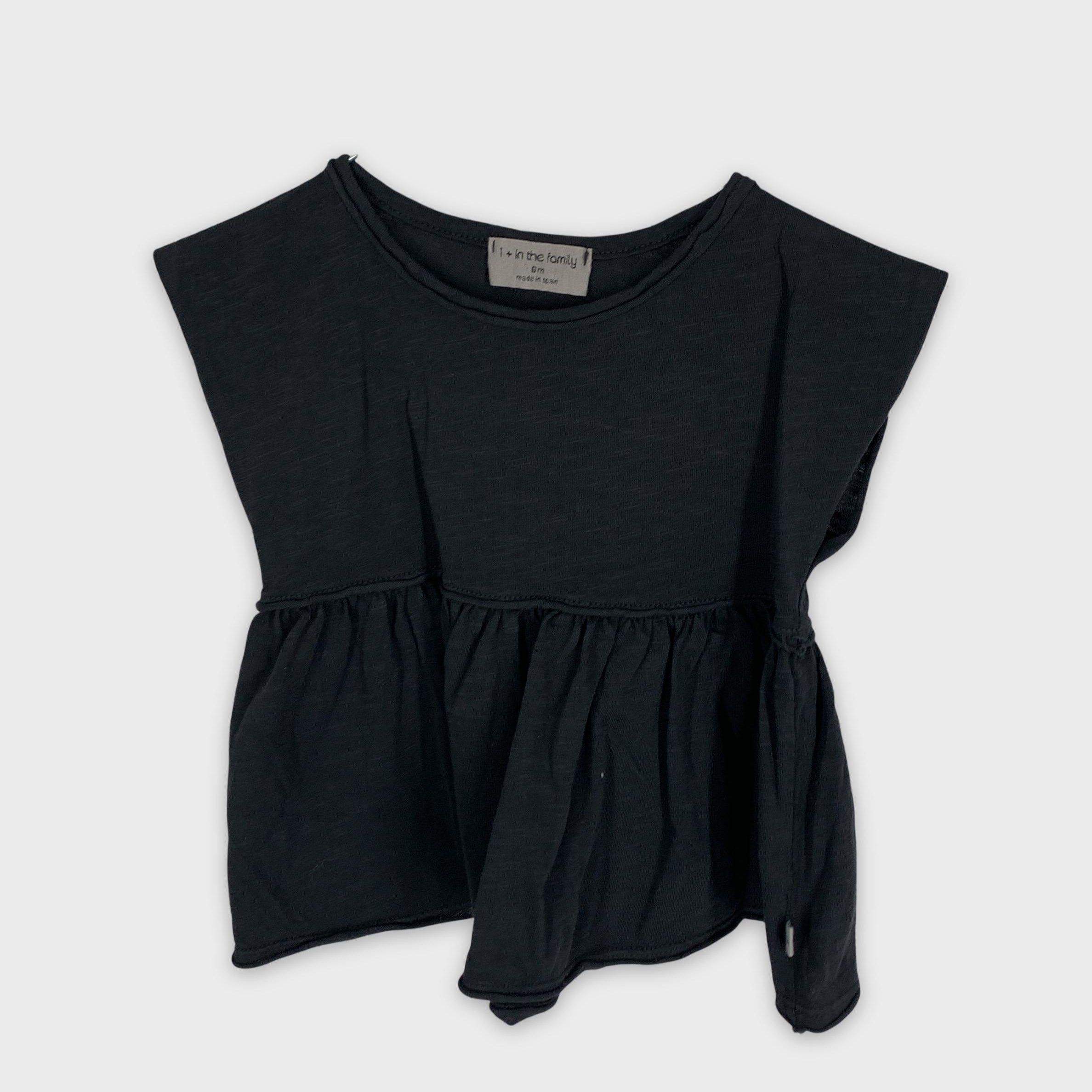 0-T-shirt 1 + in the family, taille 6 mois, noir