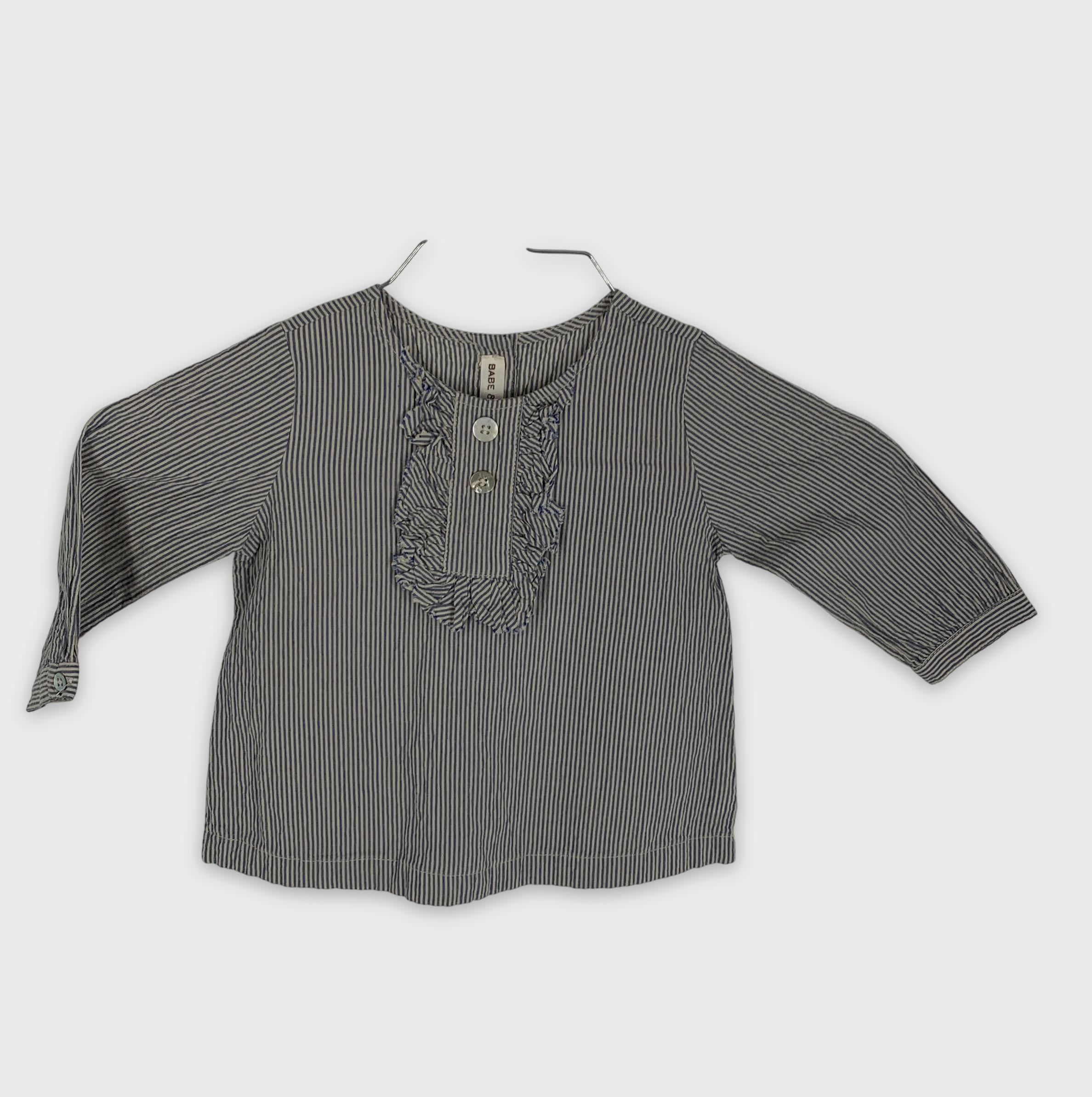 0-Chemise rayée BABE & TESS, 9 mois, à volants 👕