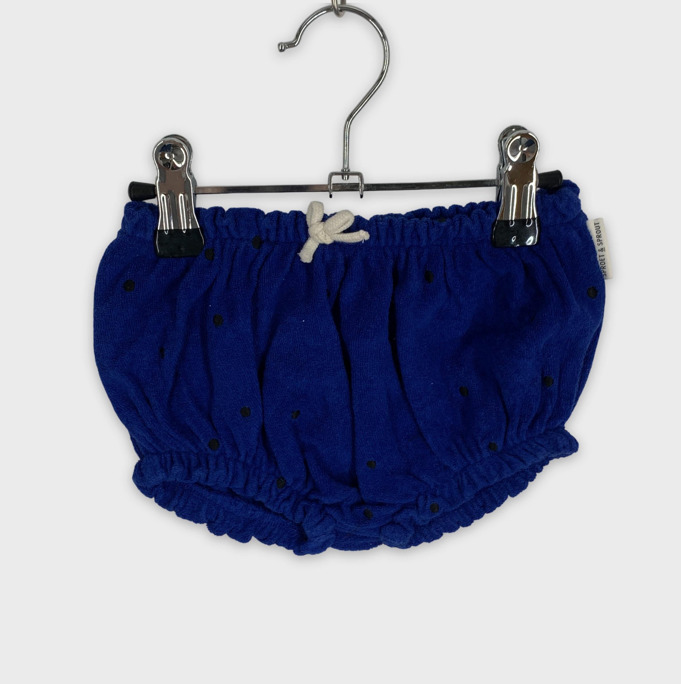 0-Sproet & Sprout Bloomer bébé bleu à pois noirs 🔵⚫
