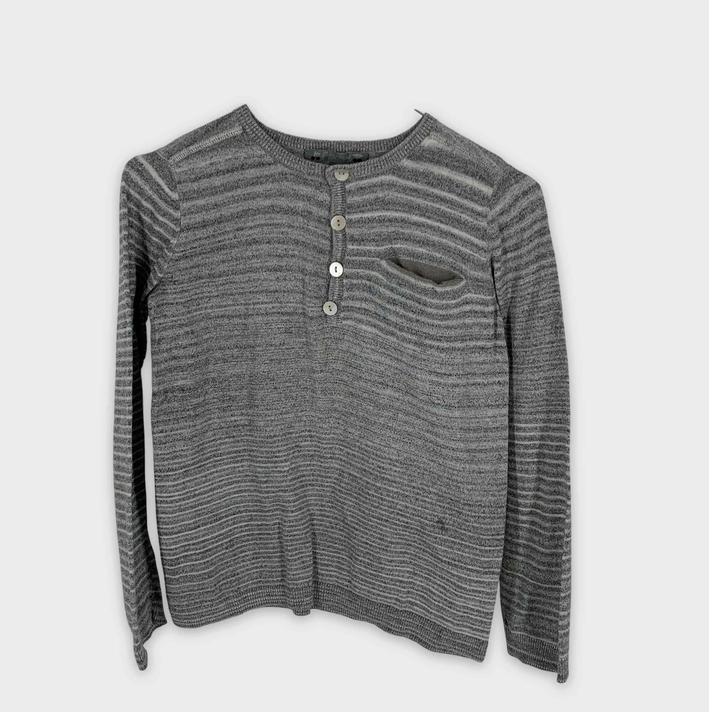 0-Pull rayé à boutons 👕