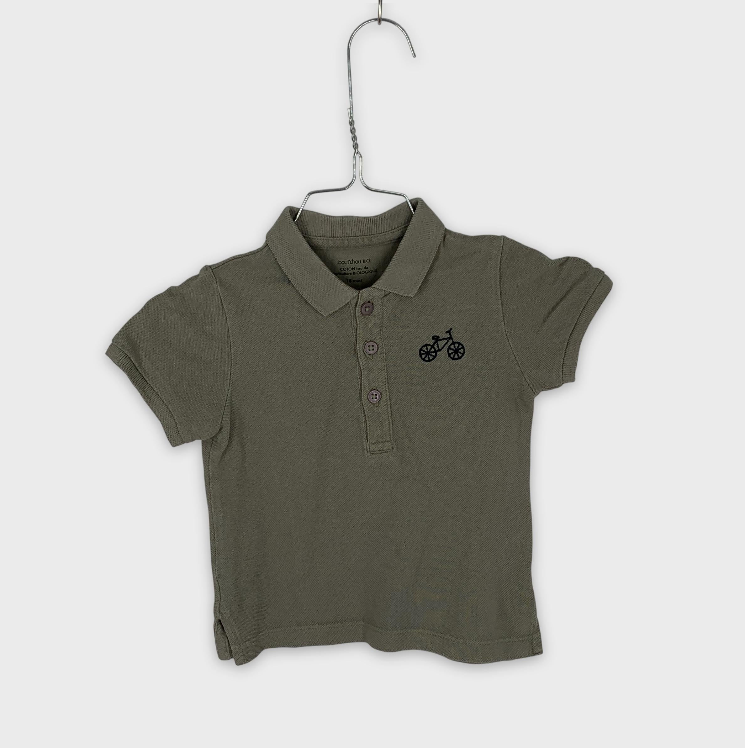 0-Bout'chou BIO Polo manches courtes avec broderie vélo 🚲