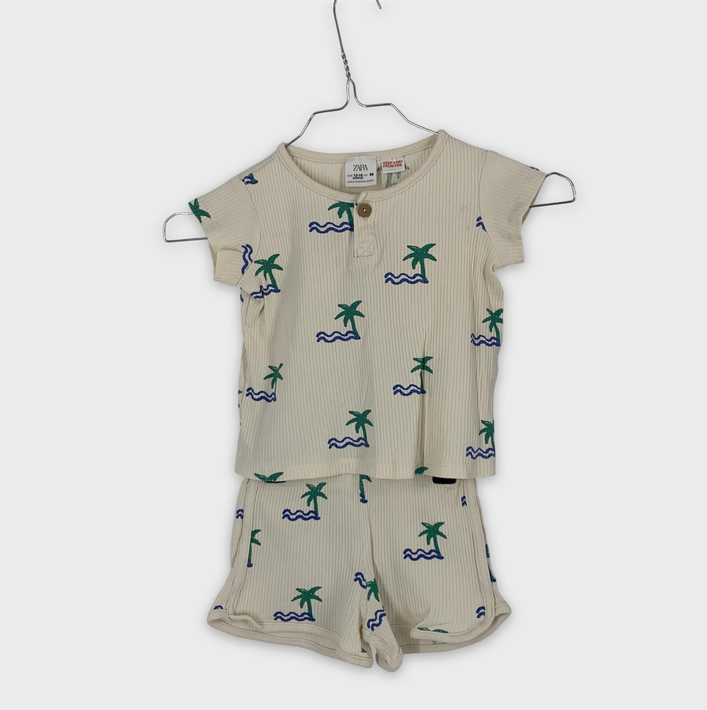 0-Zara - Ensemble T-shirt et Short - 12-18 mois