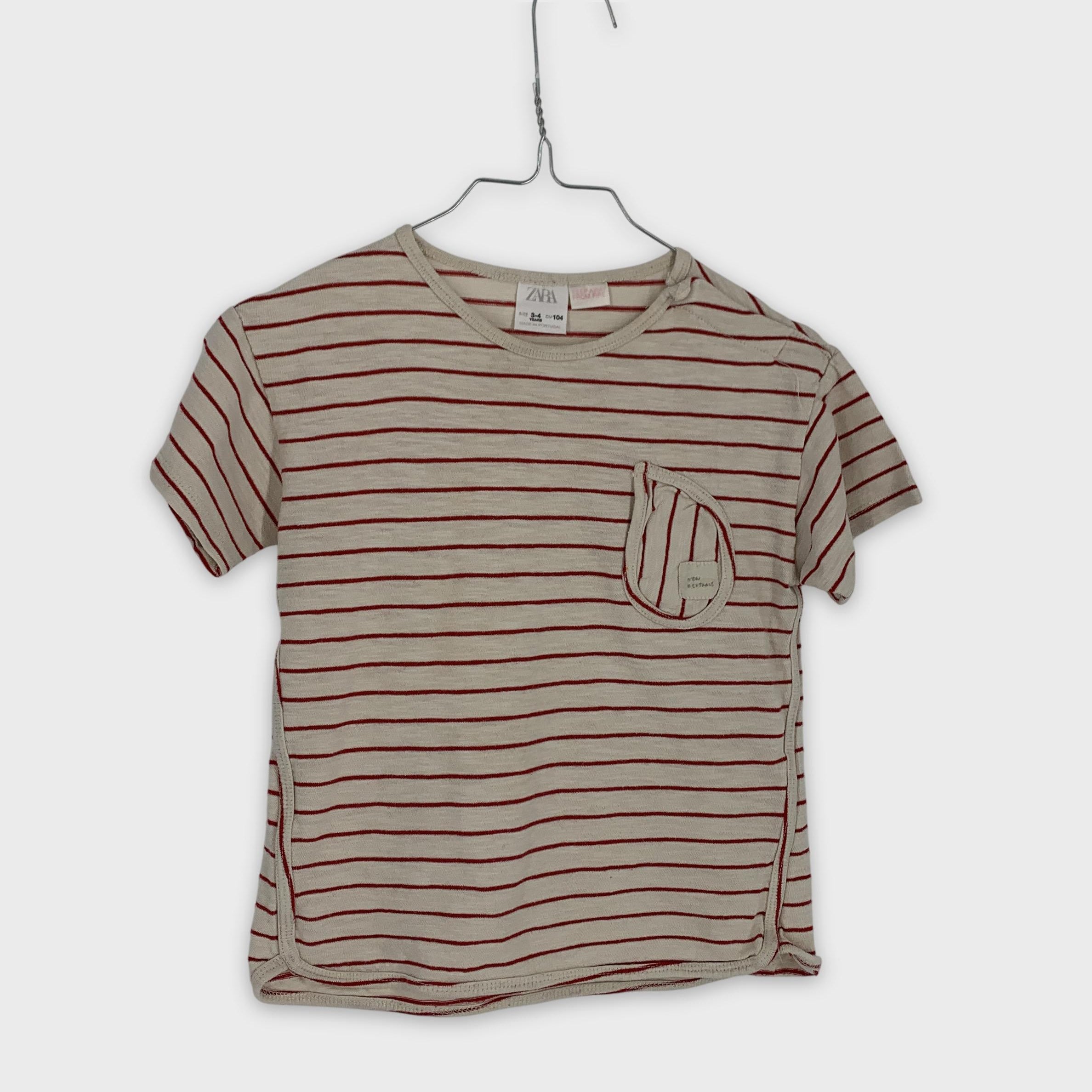 0-Zara - T-shirt rayé - 3-4 ans