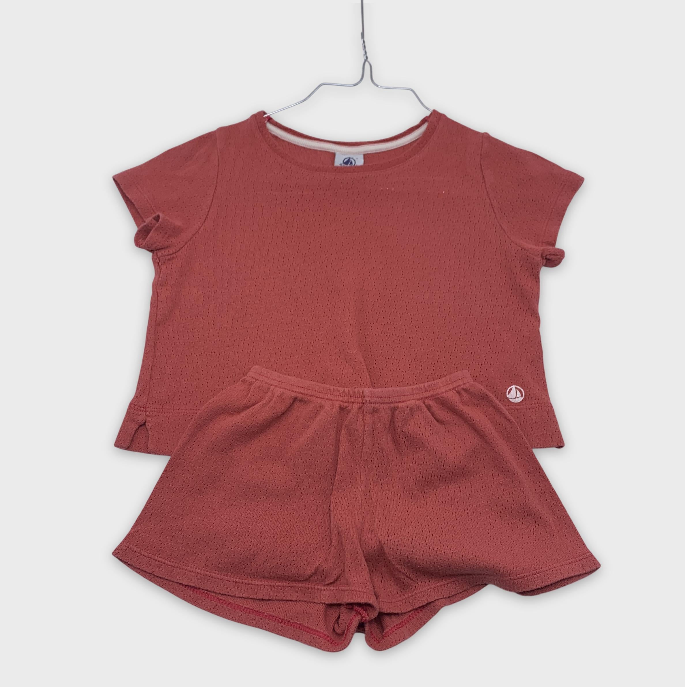0-Petit Bateau - Ensemble T-shirt et Short - 3A/95cm