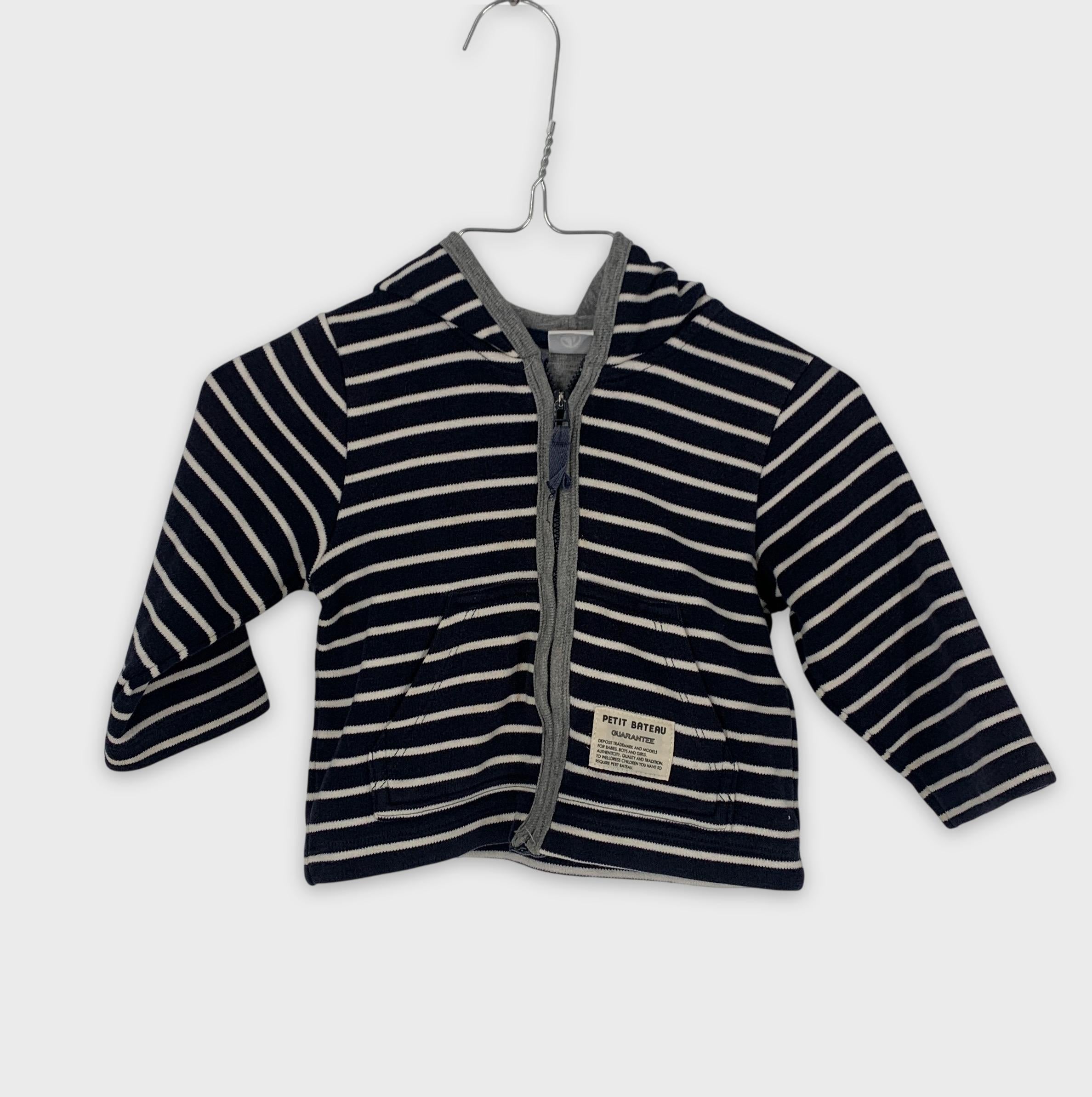 0-Petit Bateau - Gilet à rayures - 18M/81cm