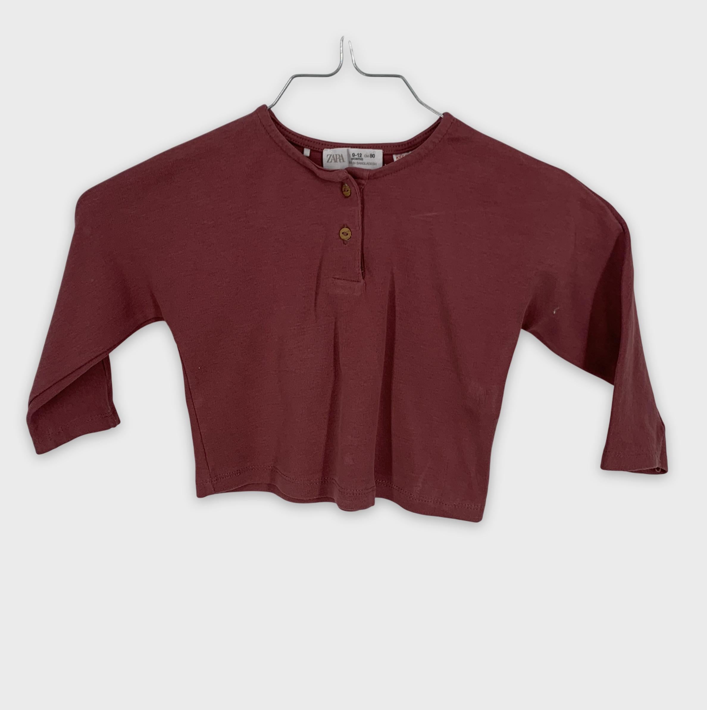 0-Zara - T-shirt manches longues - 9-12 mois