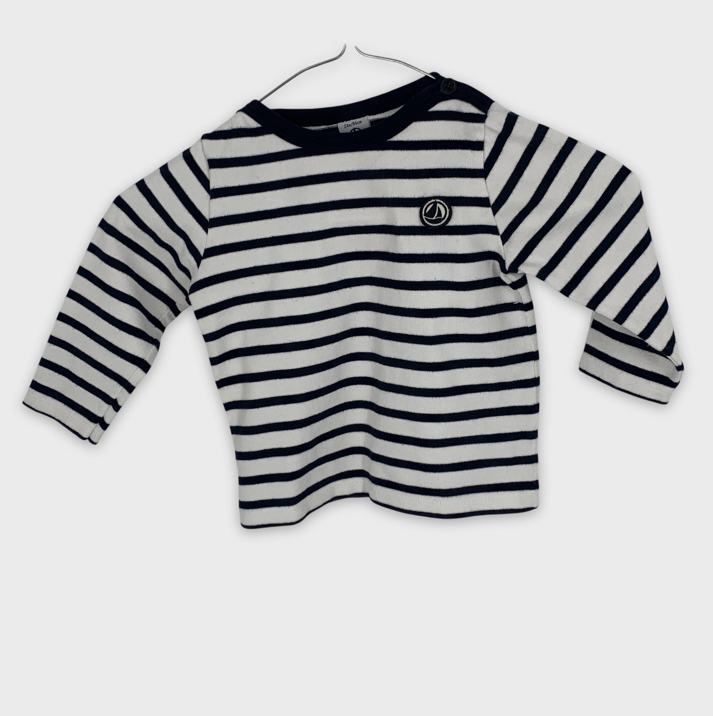 0-Petit Bateau - T-shirt rayé - 24m/86cm