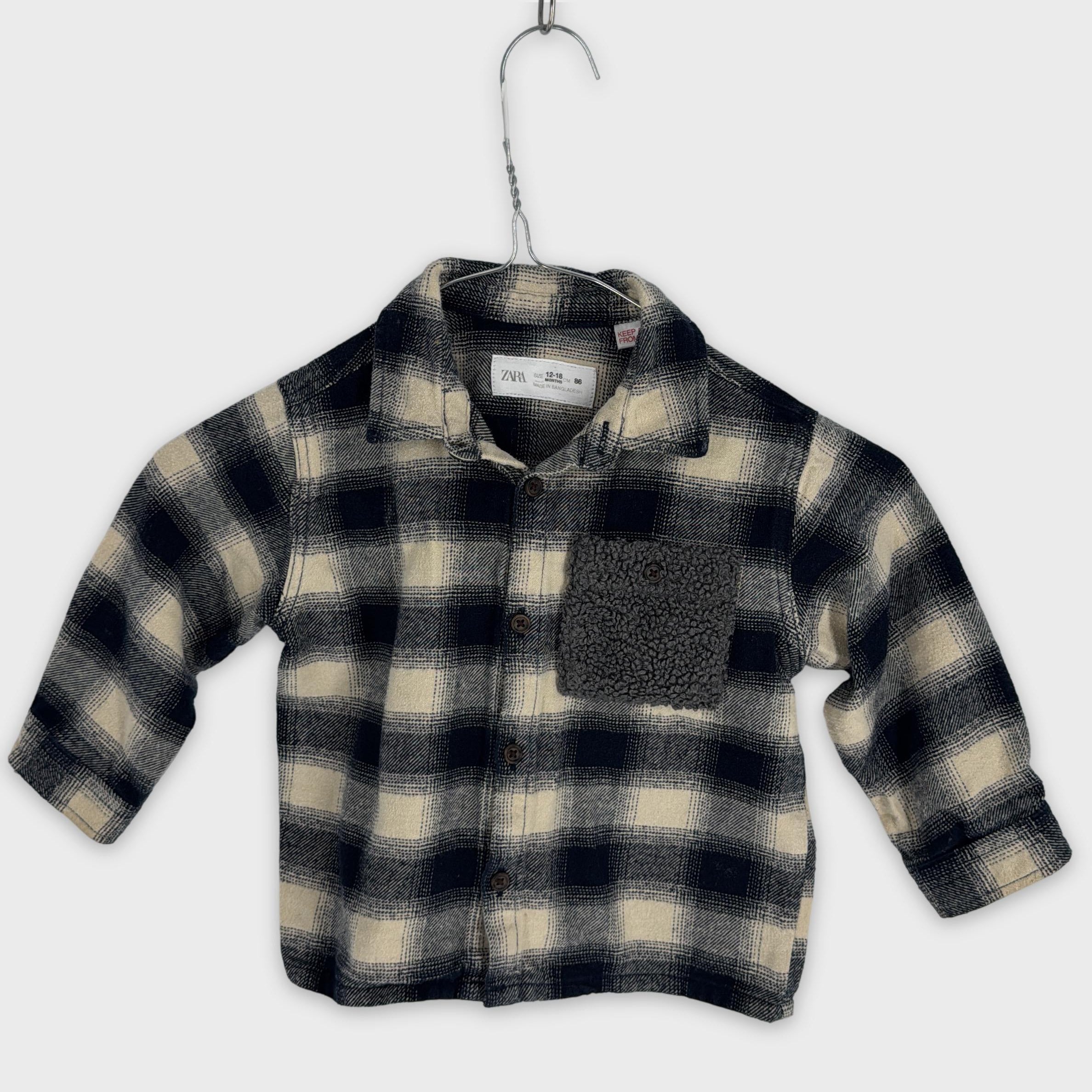 0-Zara - Chemise à carreaux - 12-18 mois