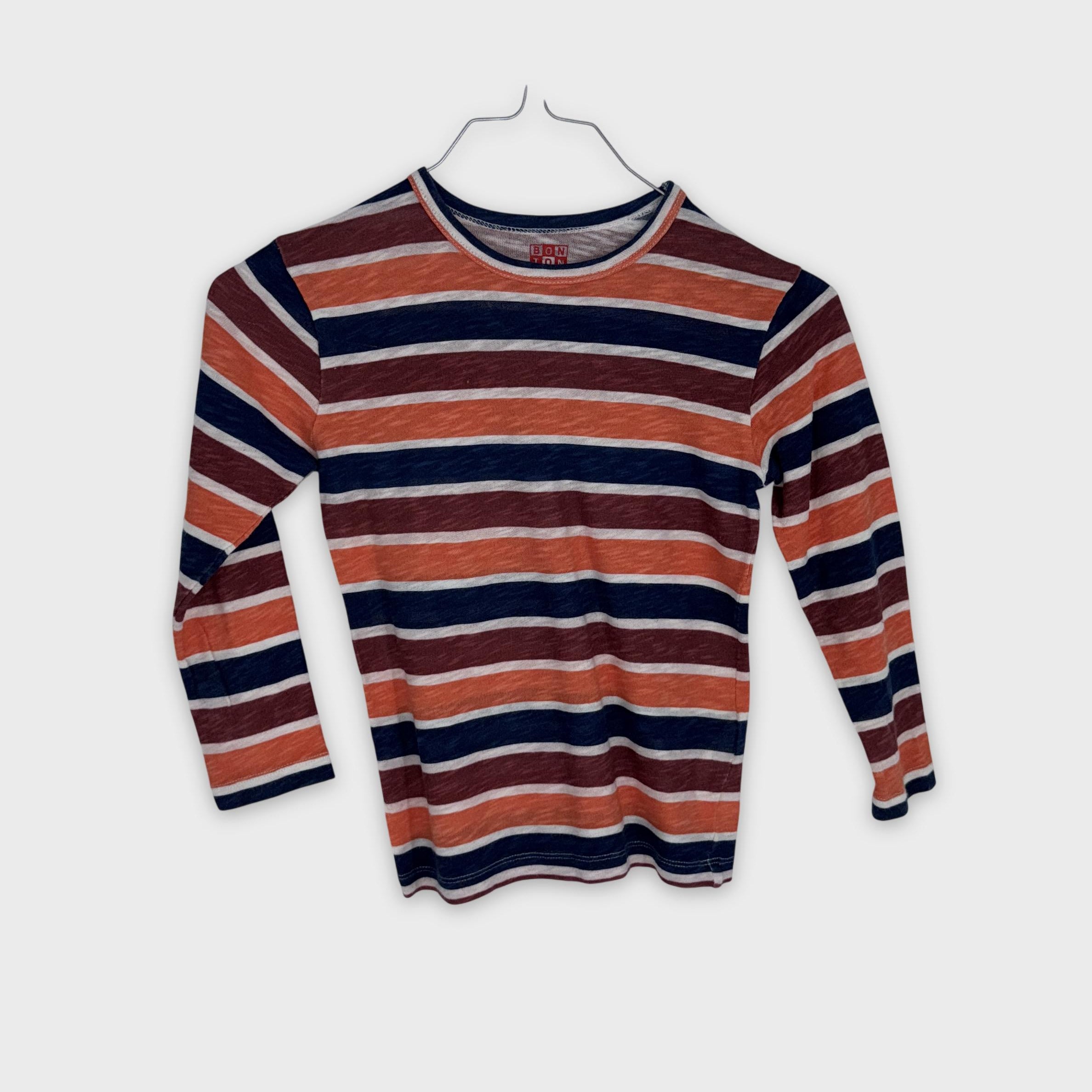 0-Bon Ton - T-shirt rayé manches longues - 6A