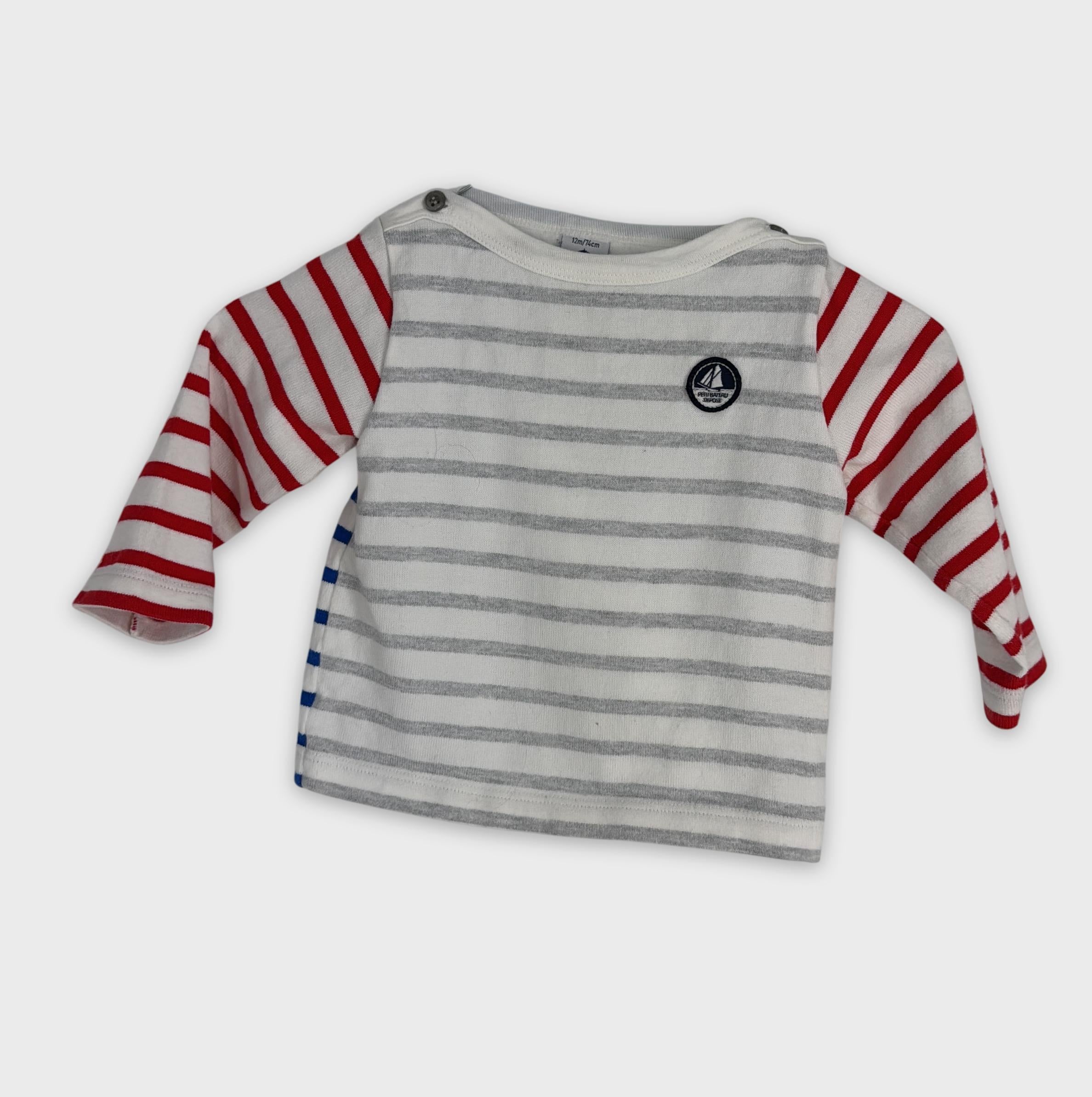 0-Petit Bateau - T-shirt manches longues - 12m/74cm