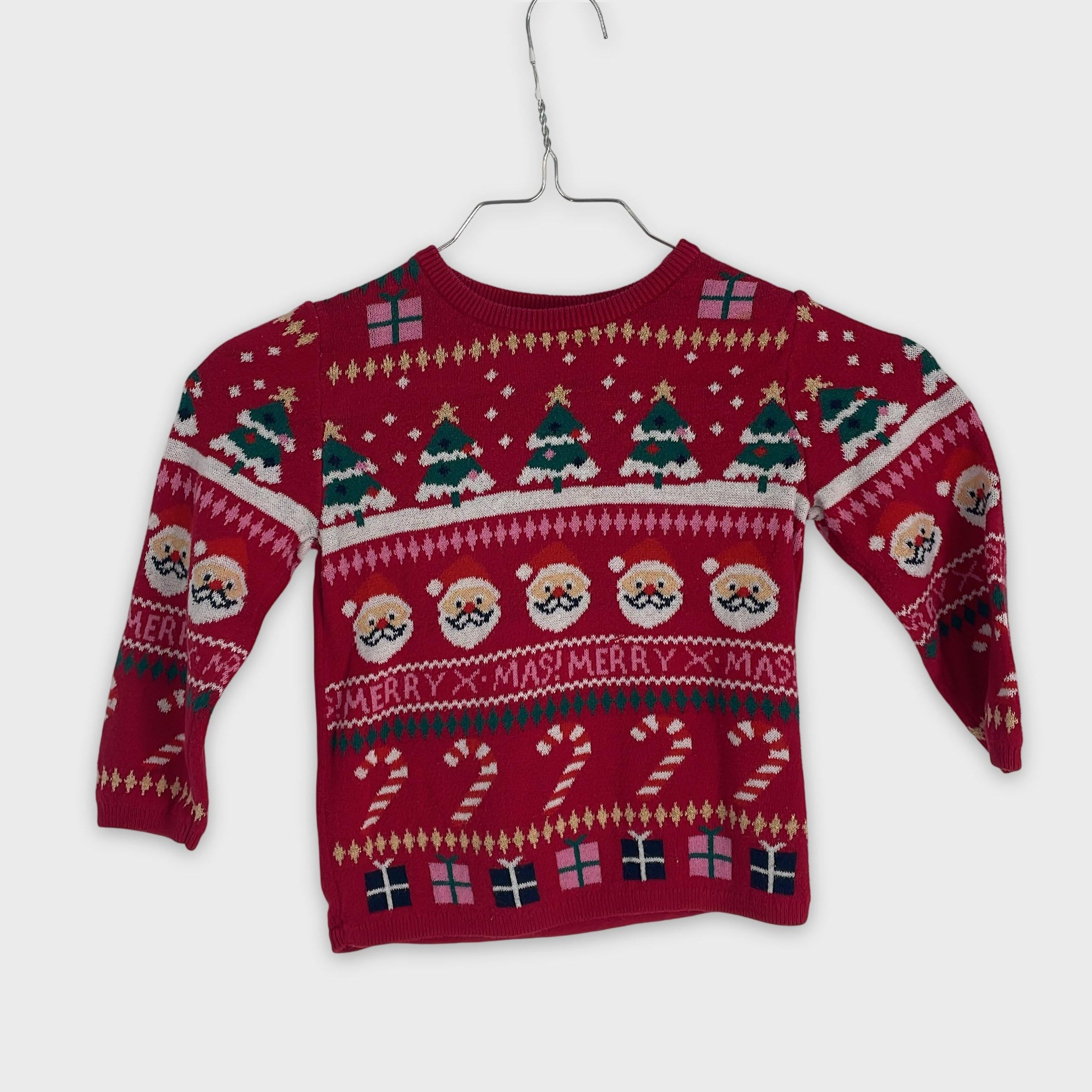 0-H&M - Pull de Noël - 12-18M