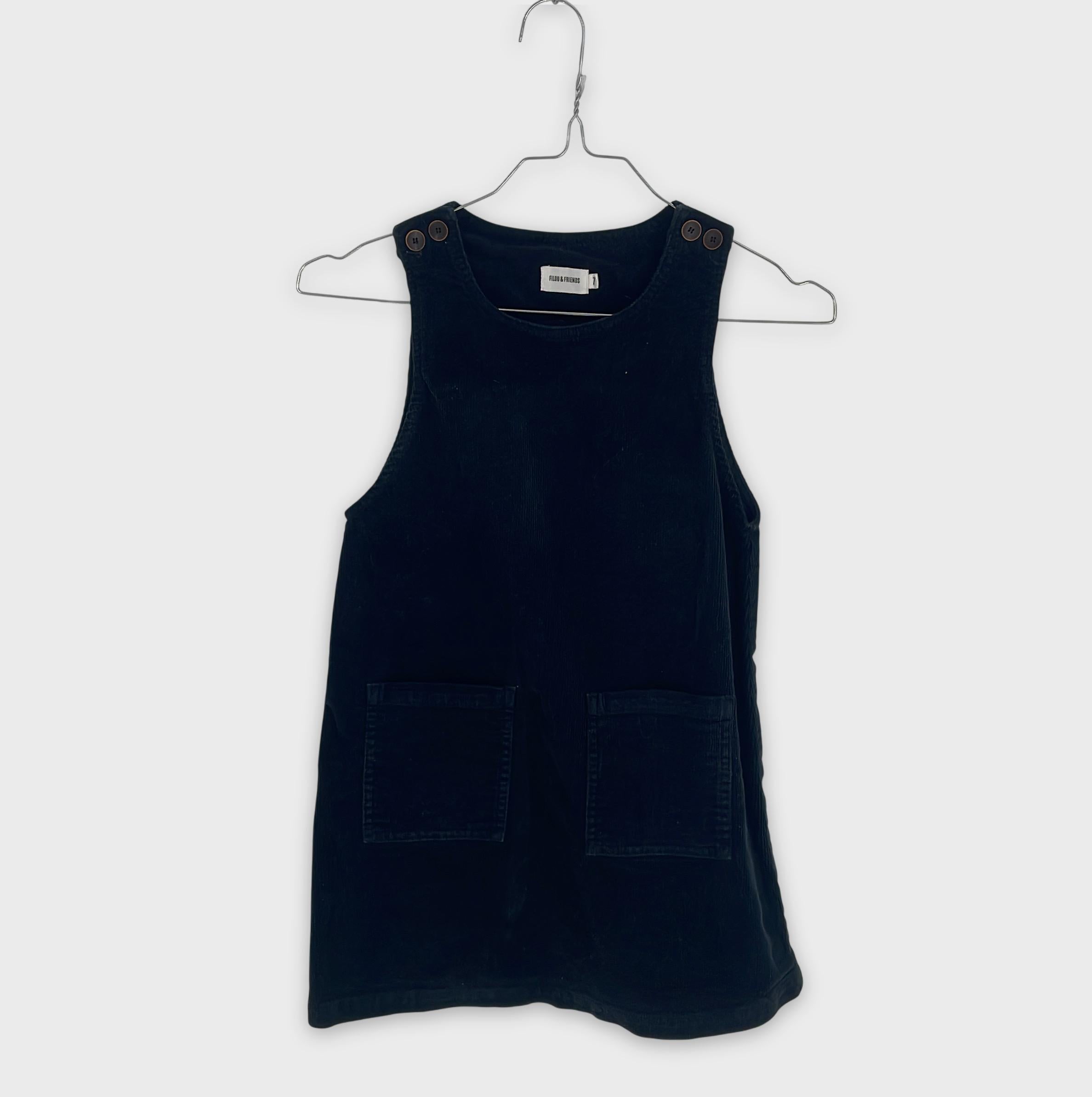 0-FILOU & FRIENDS - Robe Salopette en Coton Côtelé - Taille 7