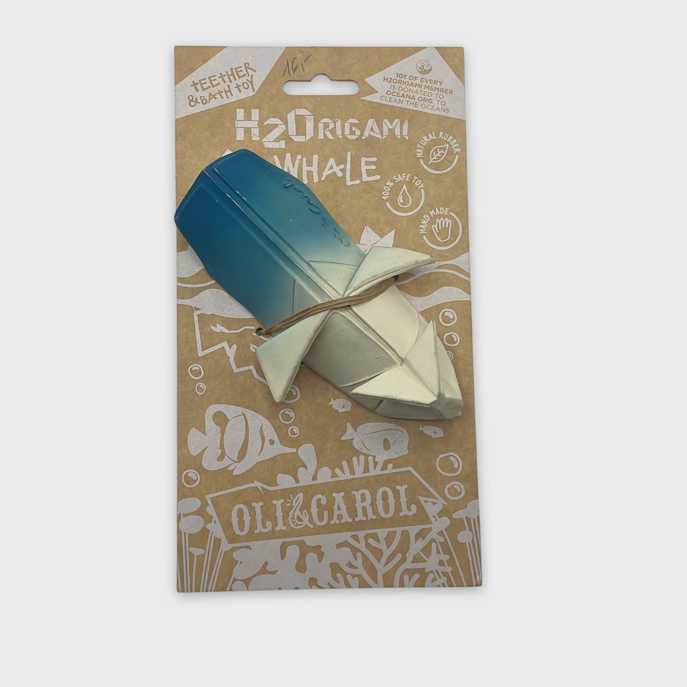 0-Oli & Carol - Jouet de dentition et de bain Baleine Origami