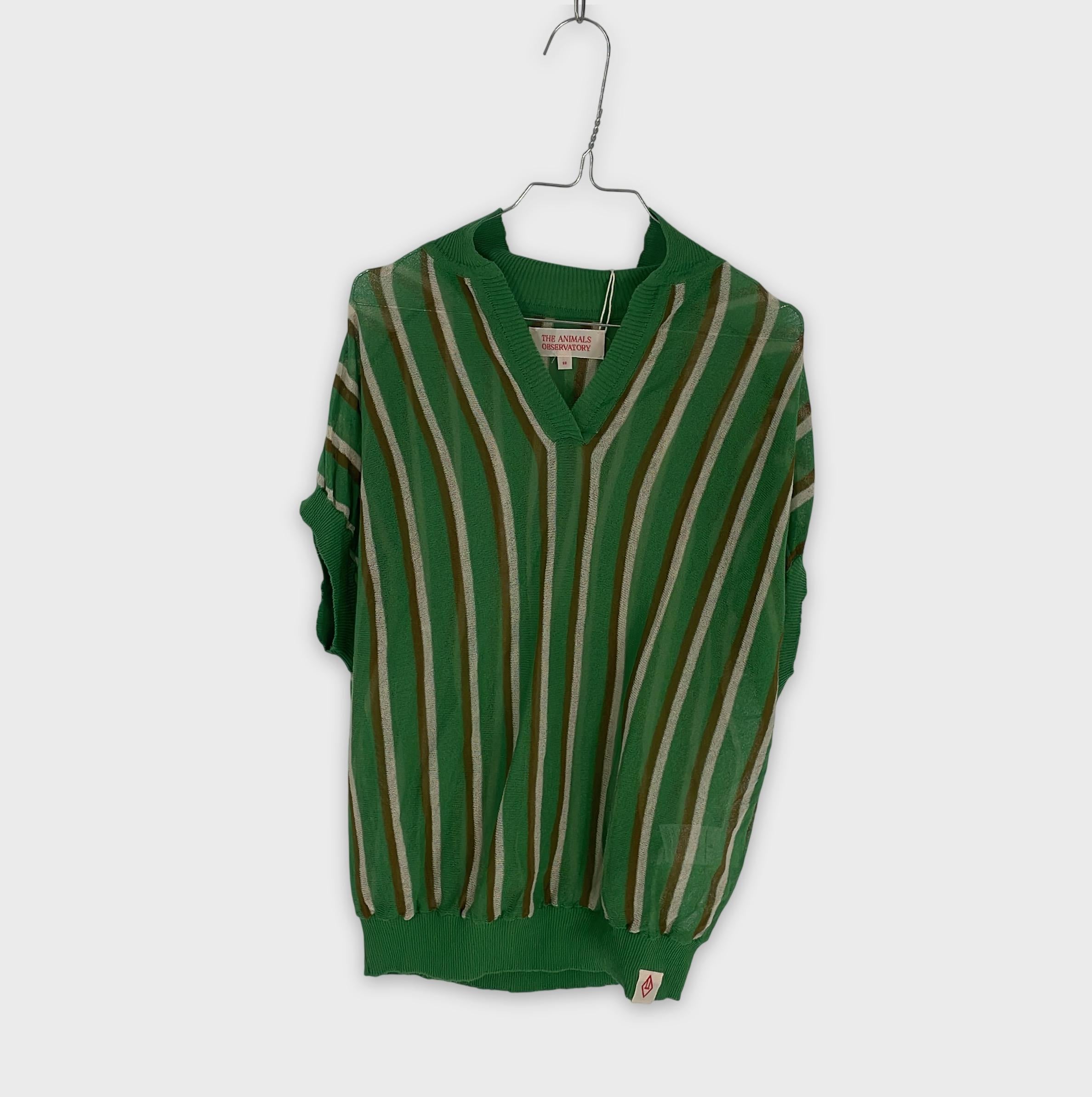 0-THE ANIMALS OBSERVATORY - Pull col V rayé - Taille 10
