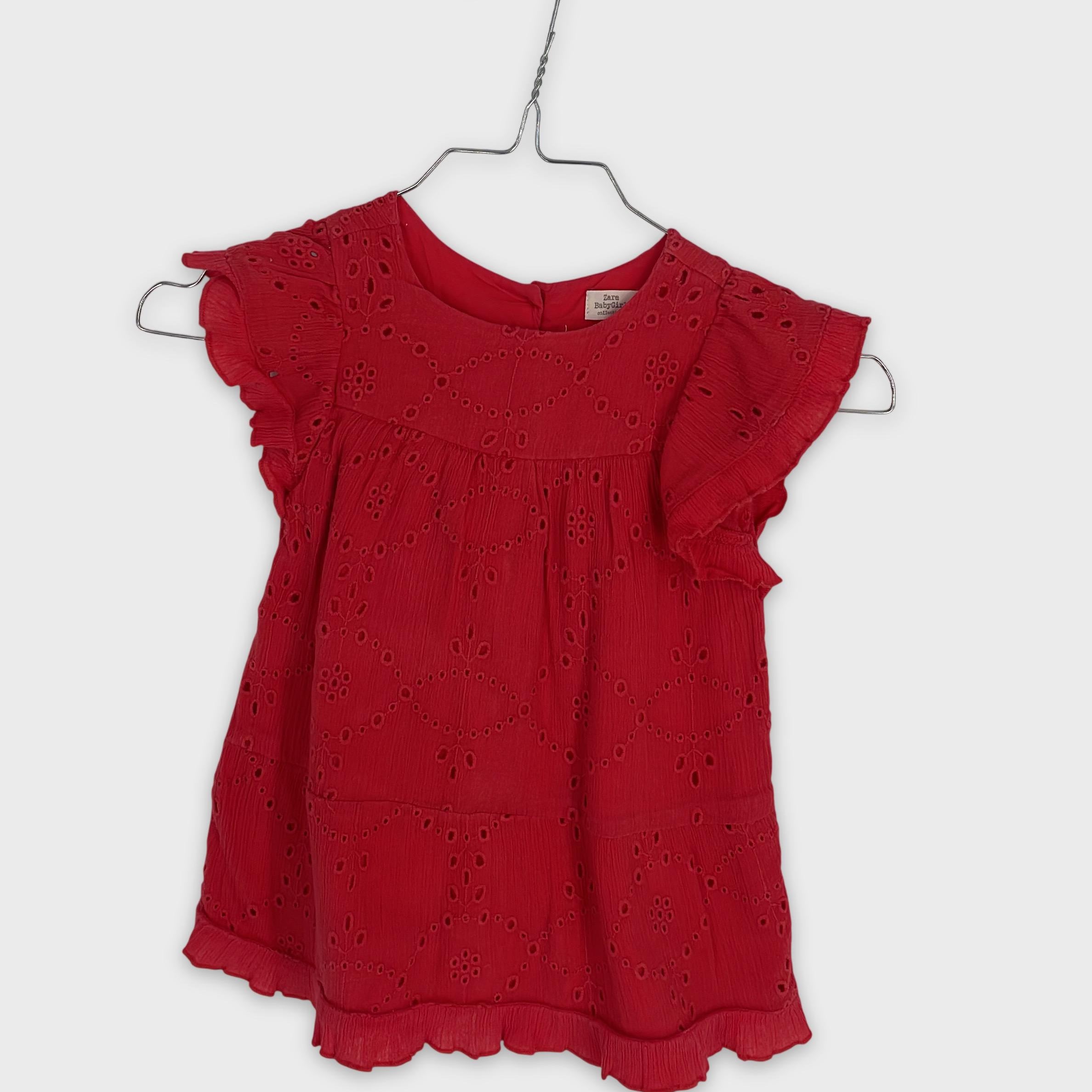 0-Zara - Blouse Broderie Anglaise - 18/24 mois