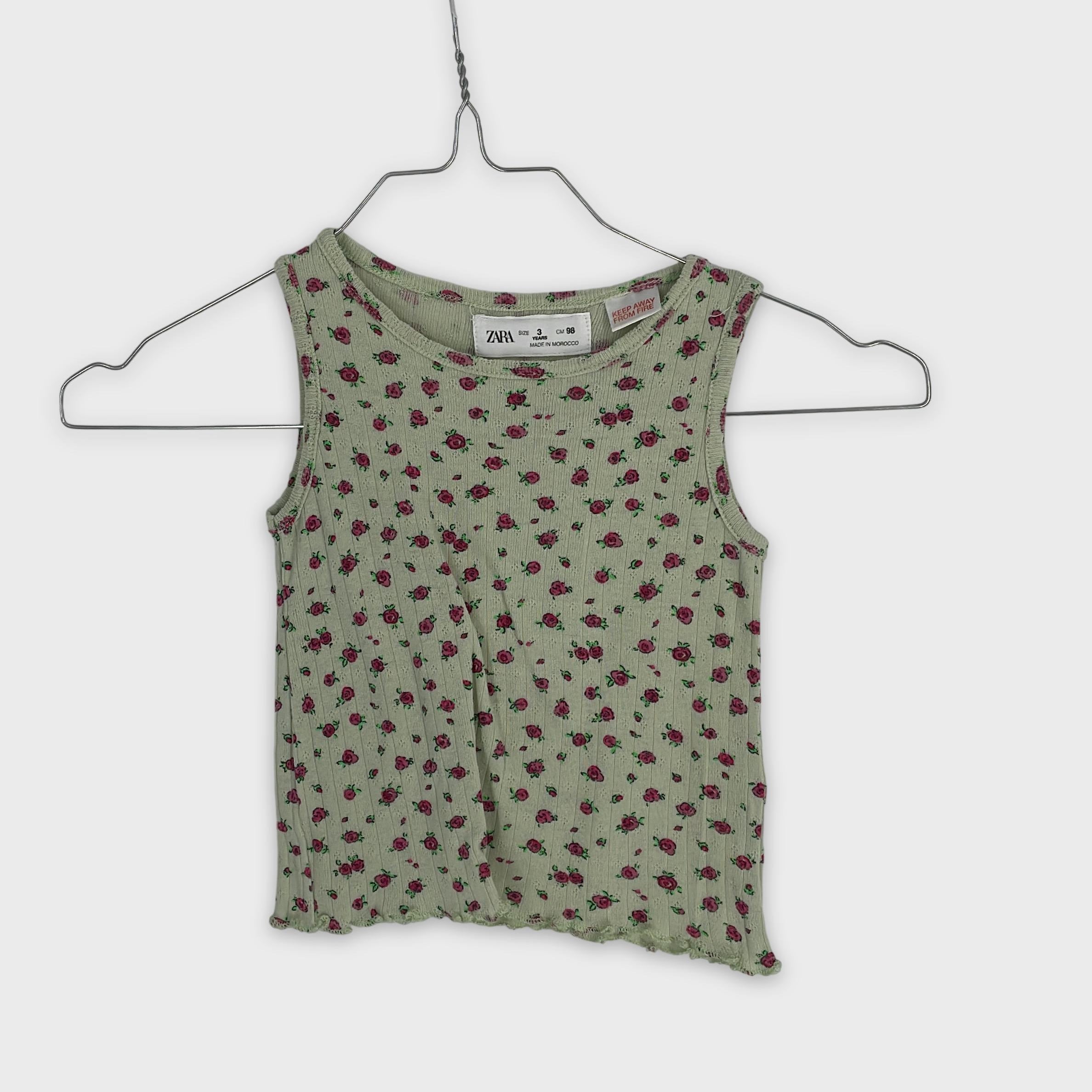 0-ZARA - T-shirt Imprimé Roses - 3 ans
