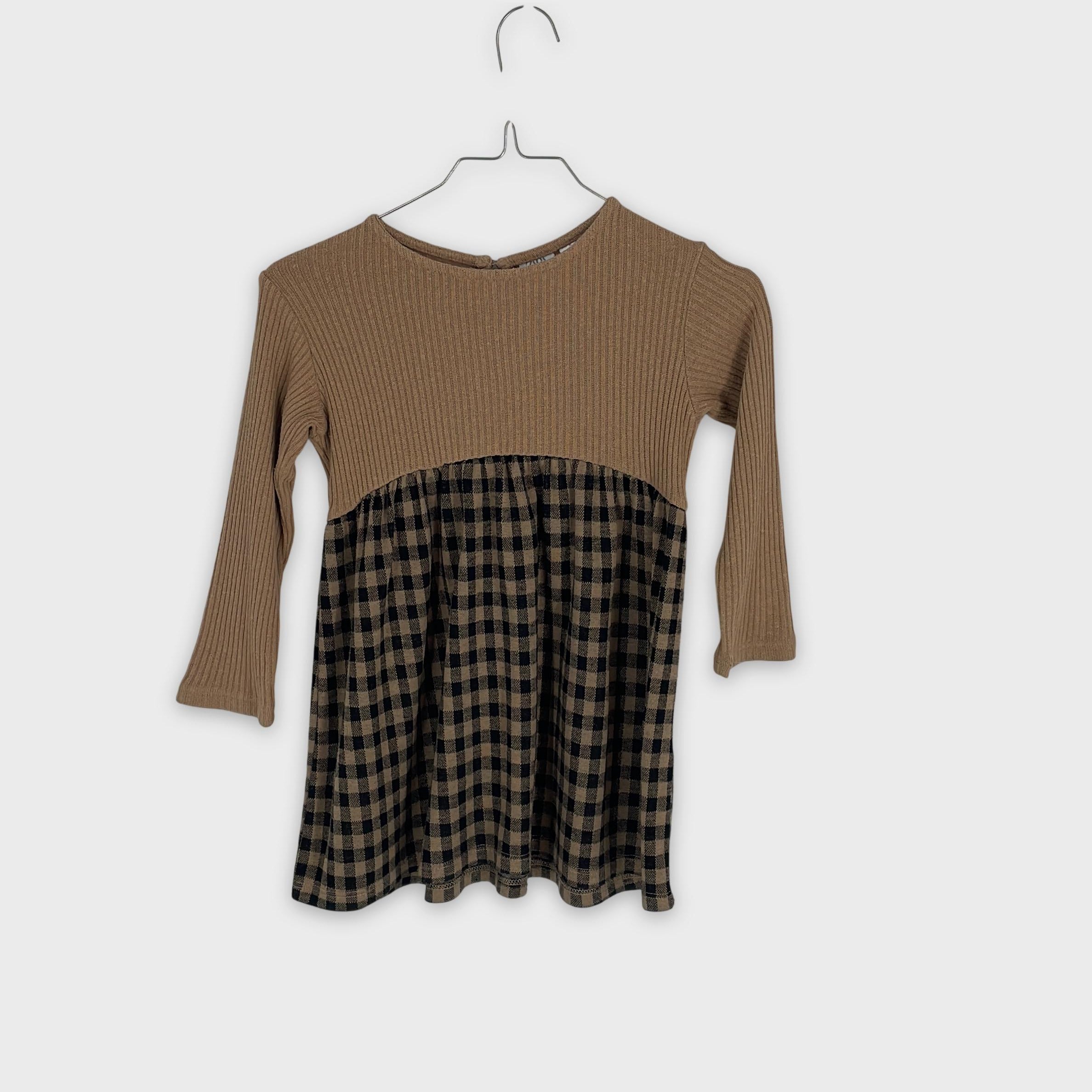 0-ZARA - Robe côtelée à carreaux - 4-5 ans