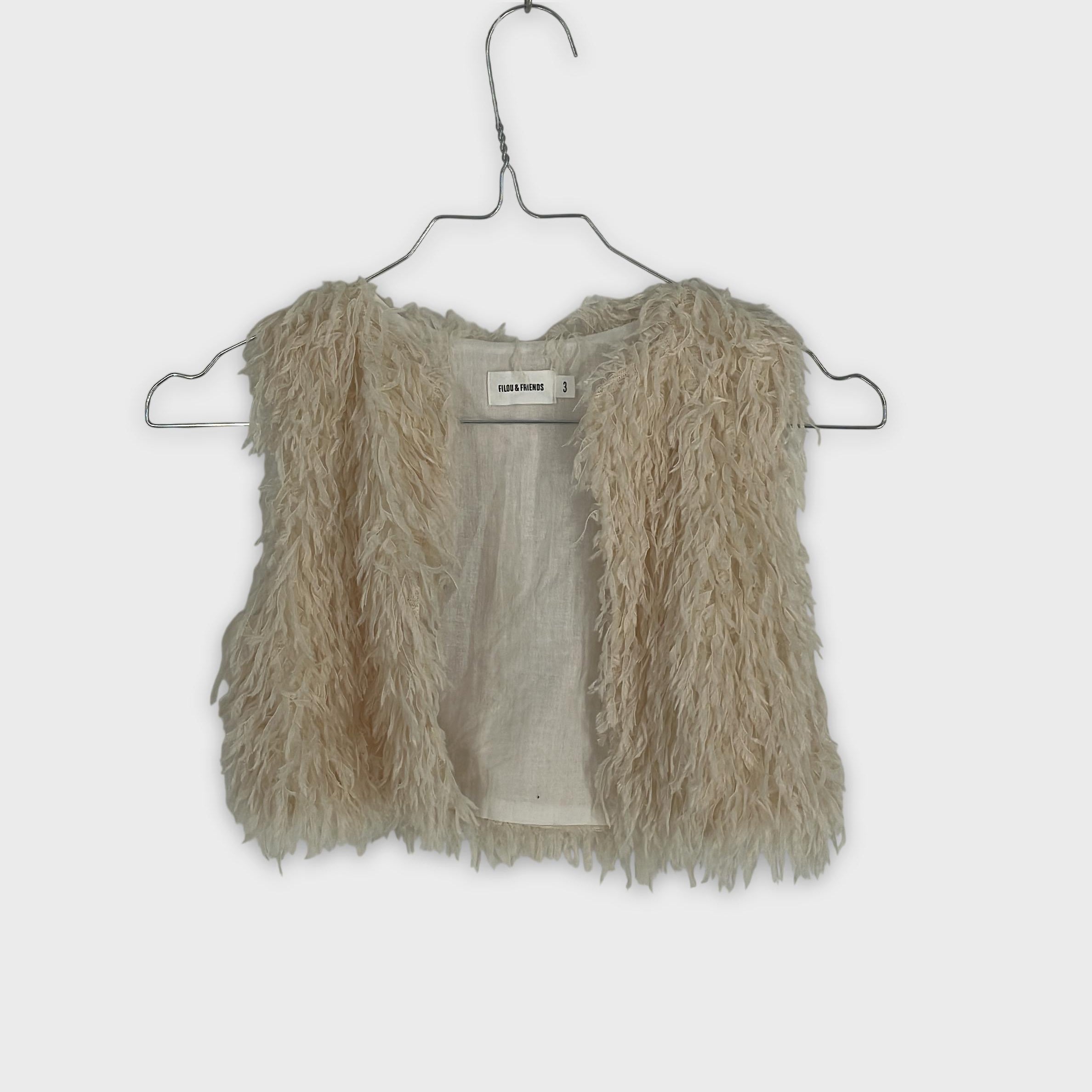 0-FILOU & FRIENDS - Gilet sans manches imitation fourrure - Taille 3 ans