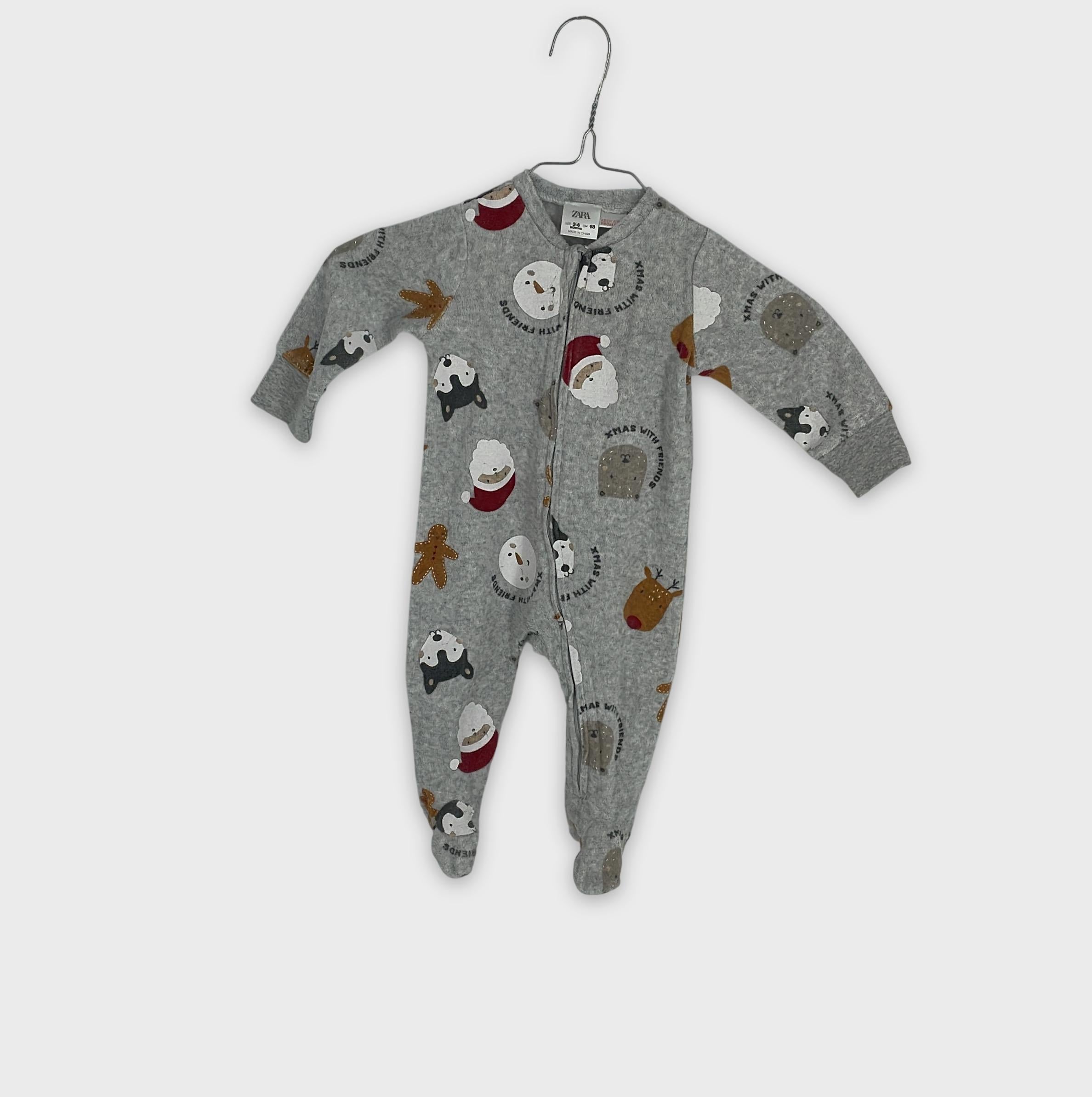 0-ZARA - Pyjama Grenouillère Noël Bébé - 3-6 Mois