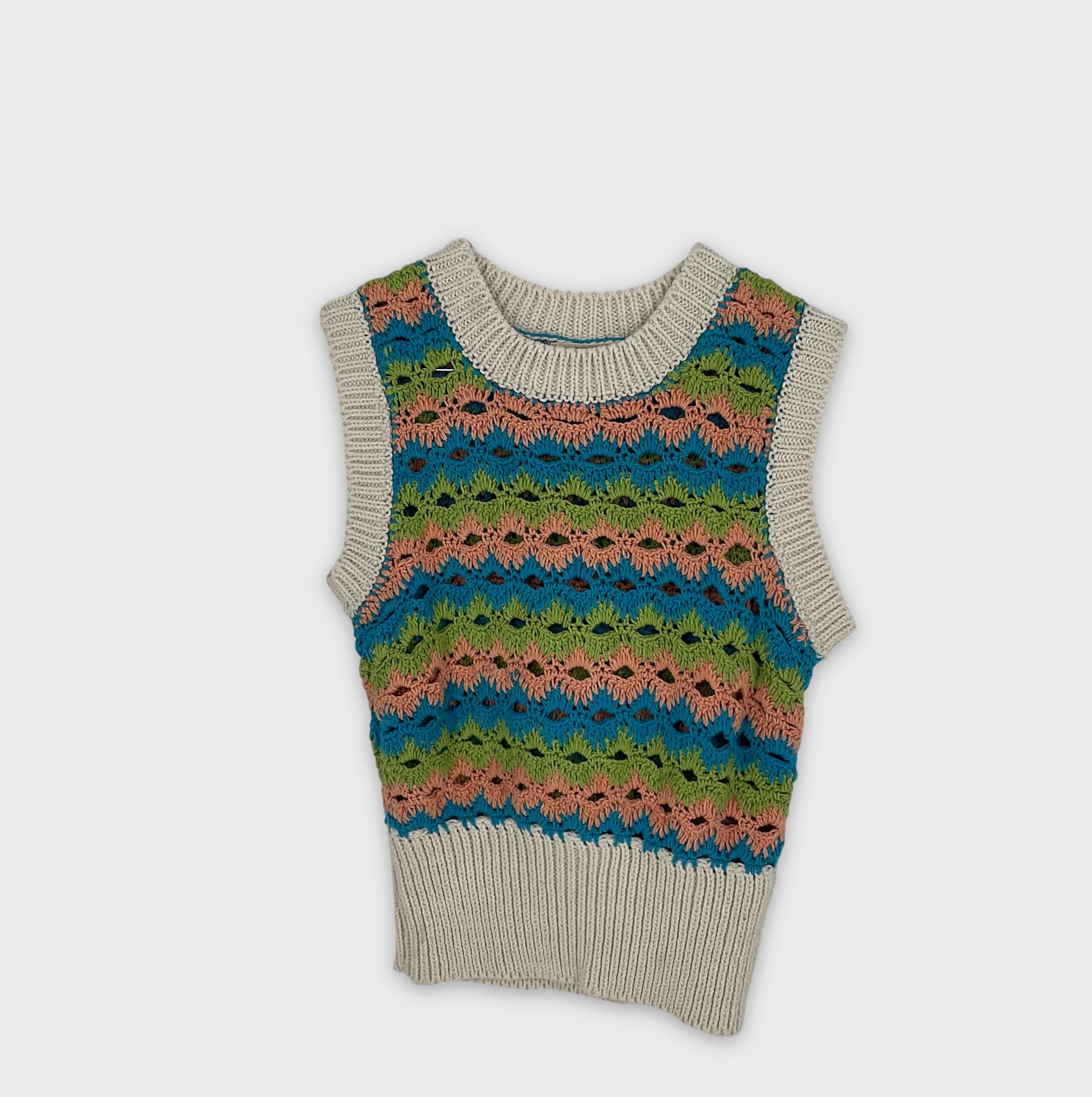 0-Becasse - Débardeur en maille ajourée - Taille 10