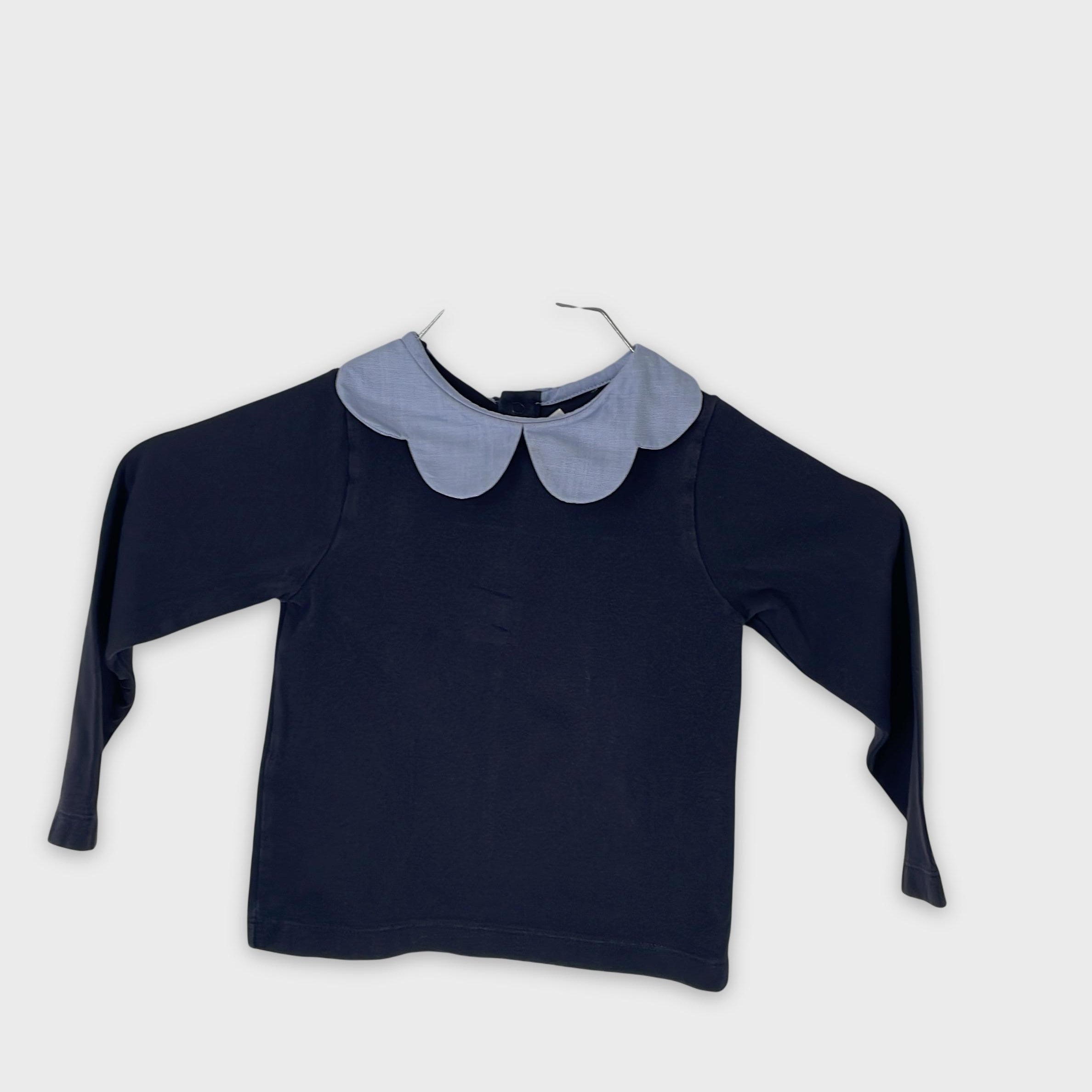 0-Jacadi - T-shirt manches longues à col festonné - 24M