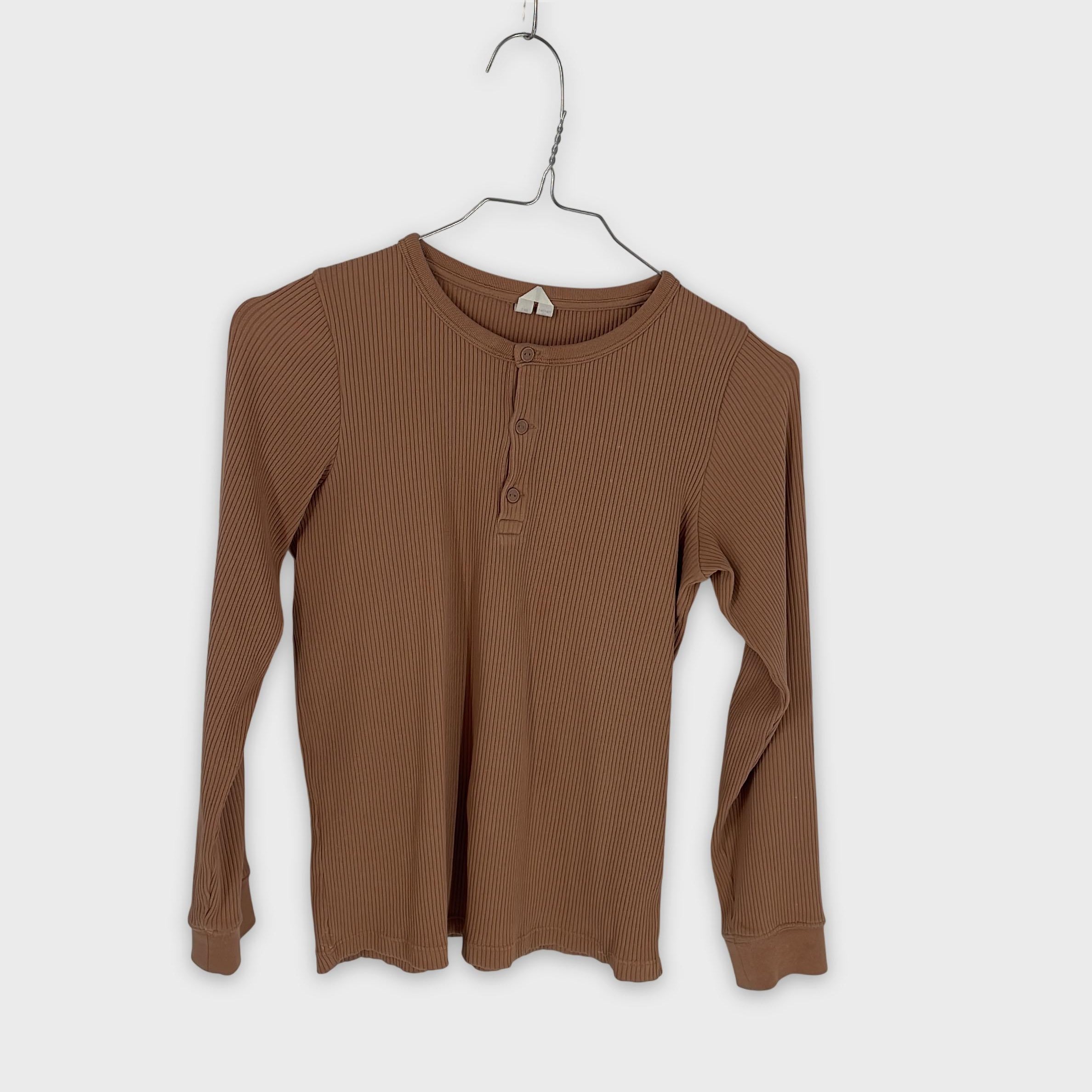 0-H&M - T-shirt à manches longues côtelé - 134/140