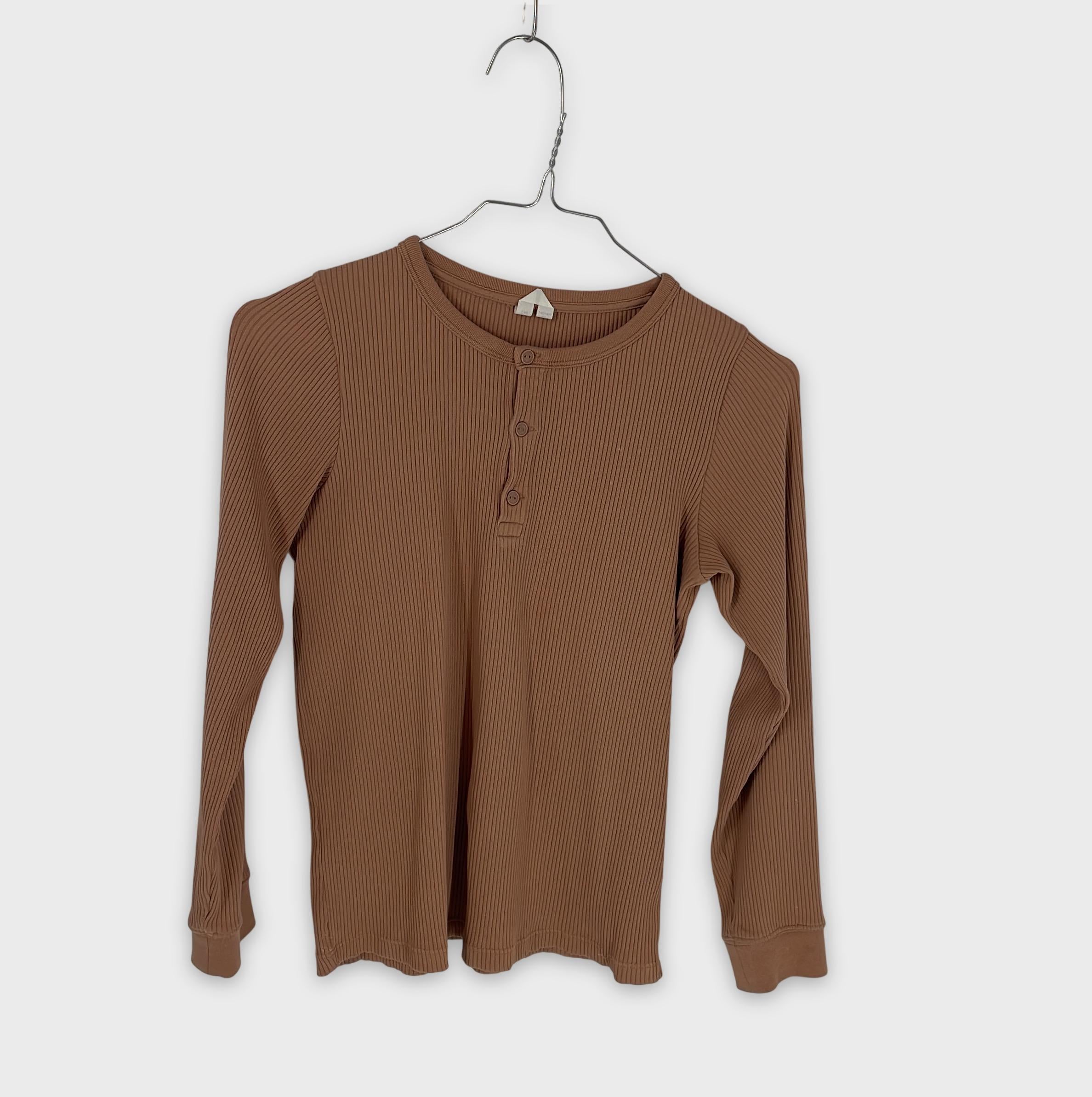 0-H&M - T-shirt à manches longues côtelé - 134/140