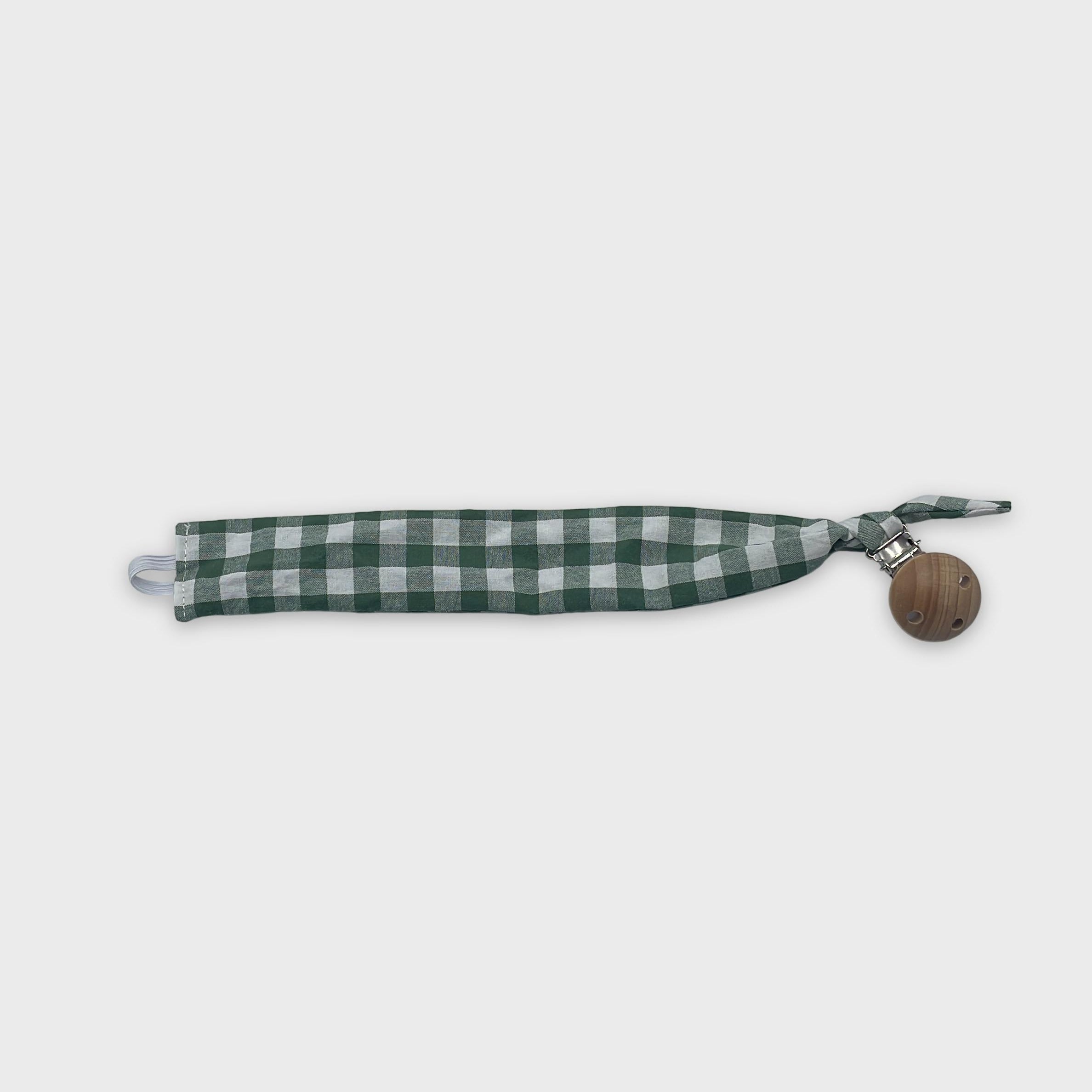 0-Tiny Jump Collection - Attache-tétine - Carré Vichy Vert
