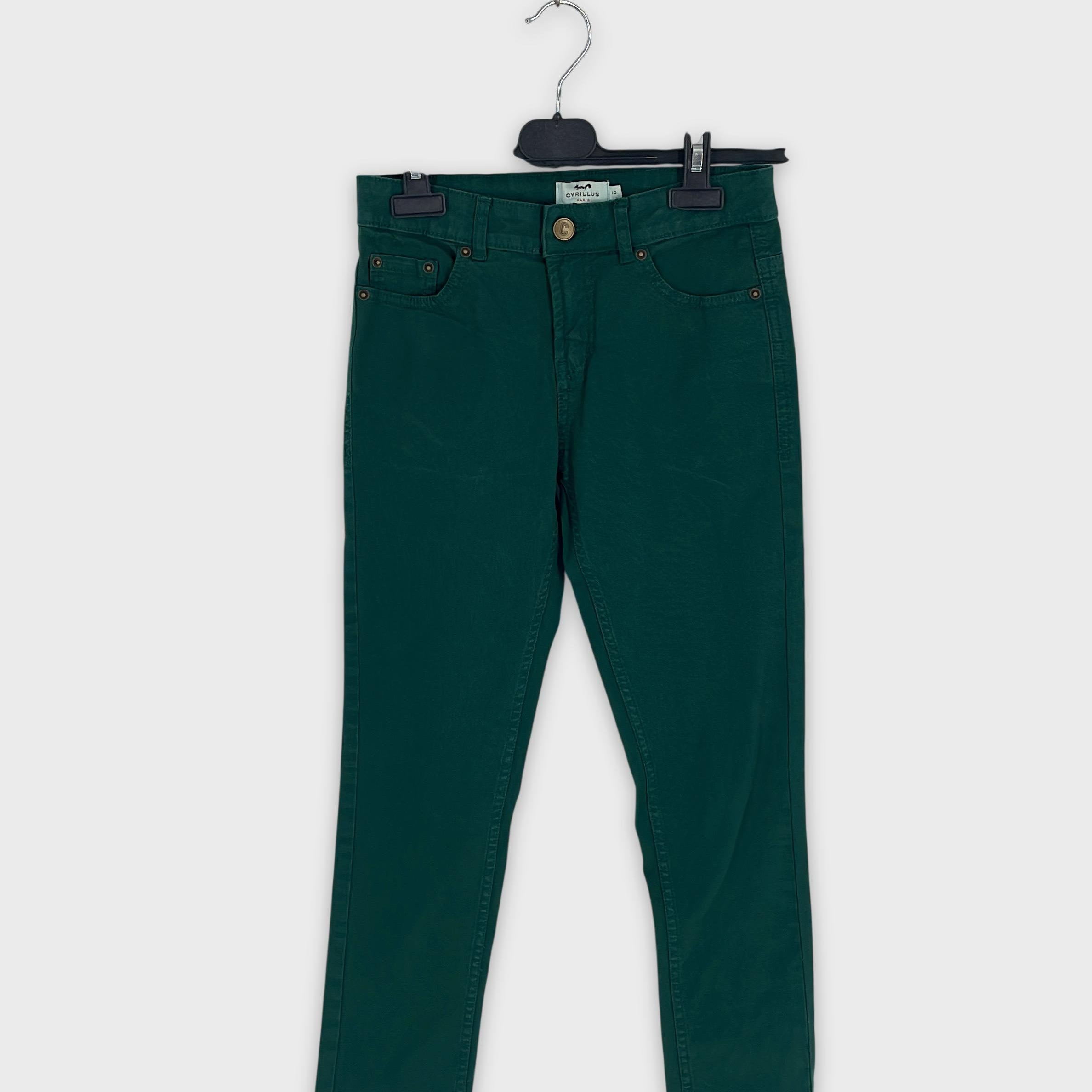 0-Cyrillus - Jean slim - Vert émeraude - Taille 10 ans