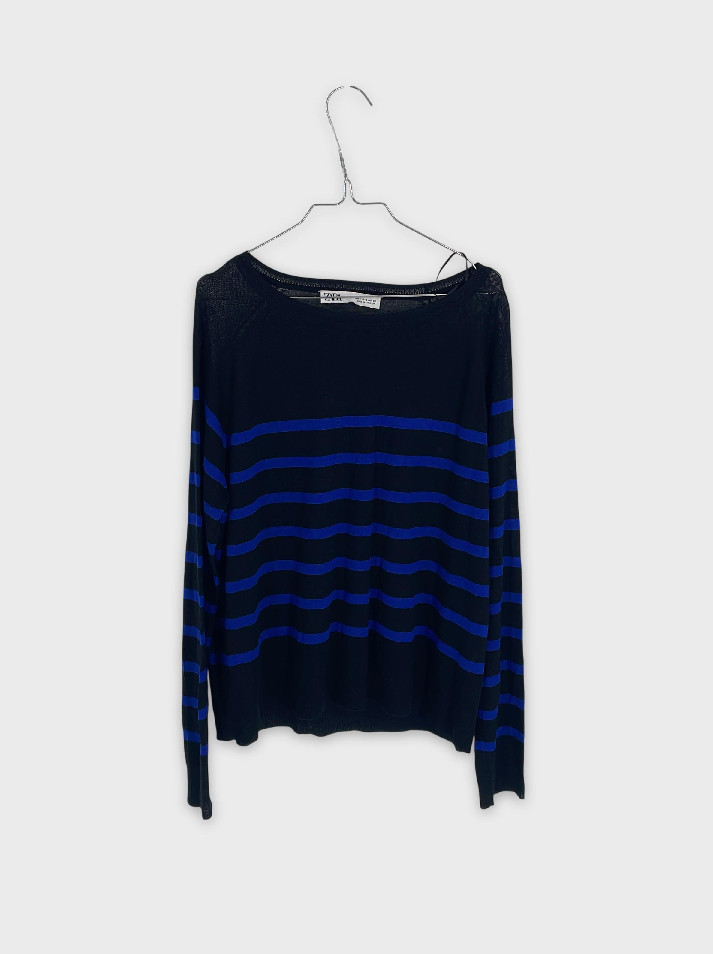 0-ZARA - Pull léger rayé - S