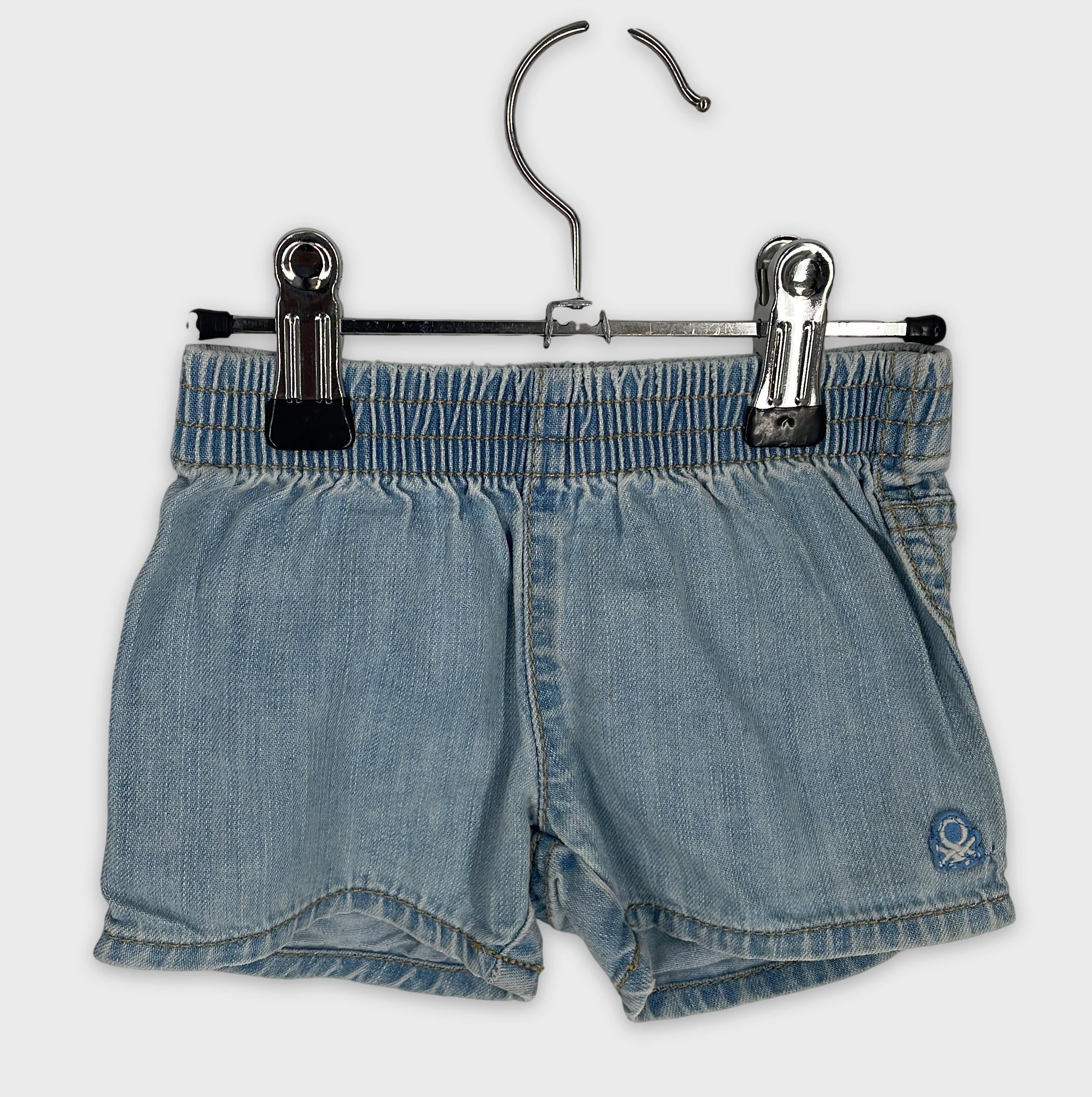 0-Benetton - Short en Jean - 9 mois