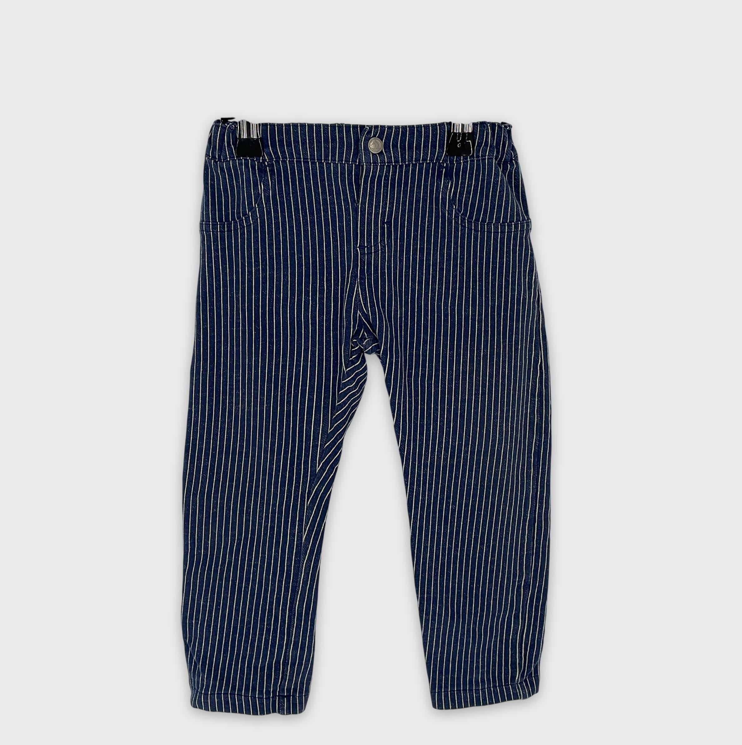 0-Petit Bateau - Pantalon marinière - 24m/86cm