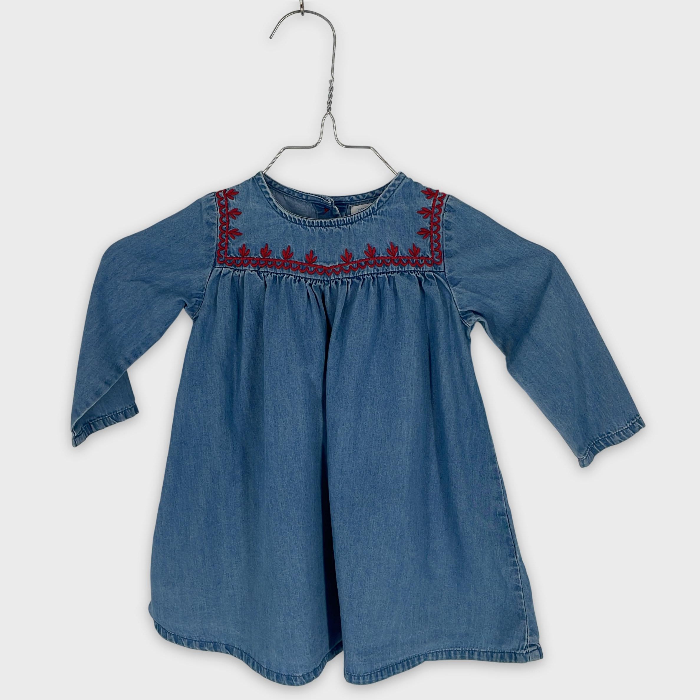 0-Bout'Chou - Robe en Jean Brodé - 18 mois