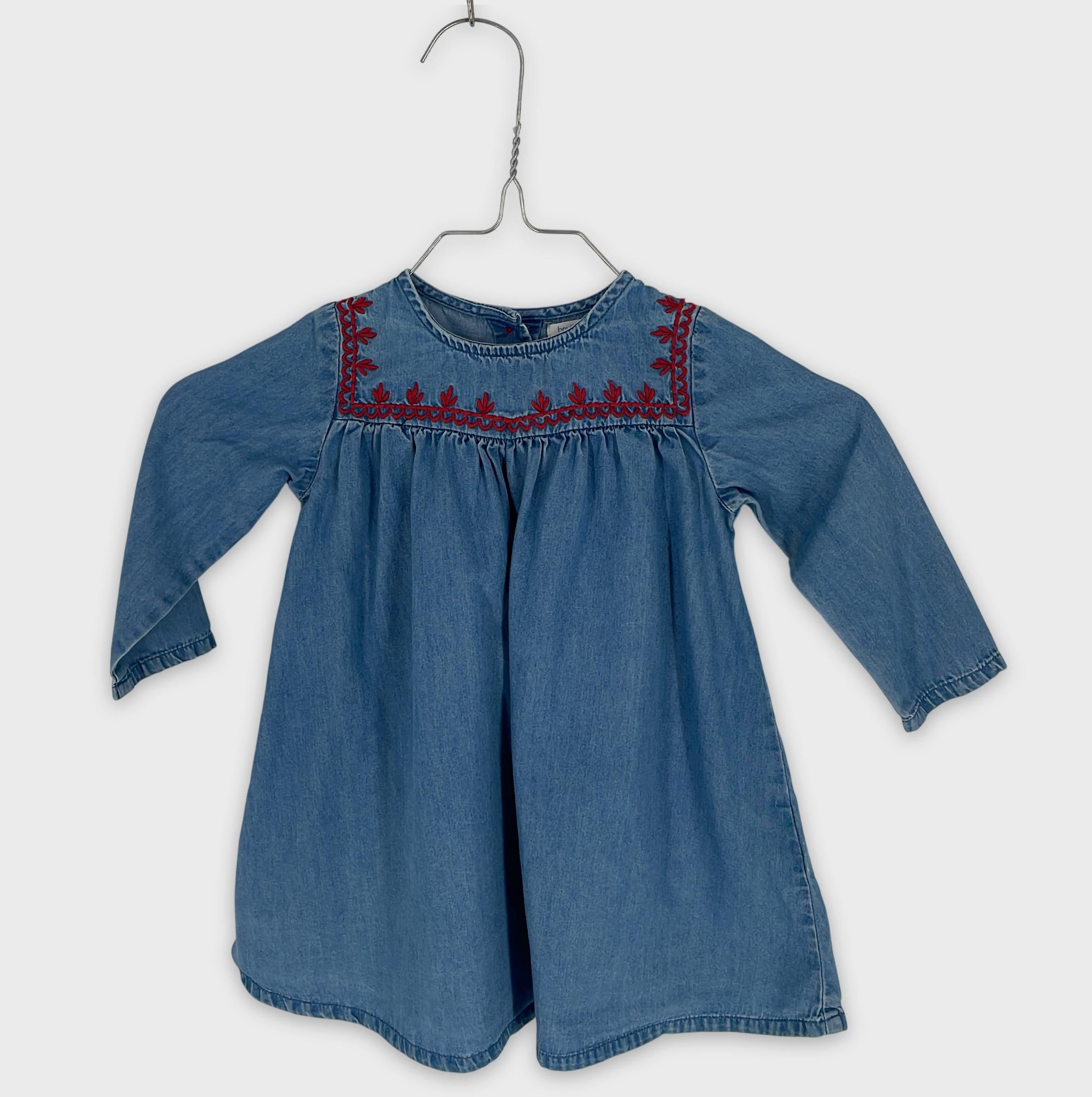 0-Bout'Chou - Robe en Jean Brodé - 18 mois