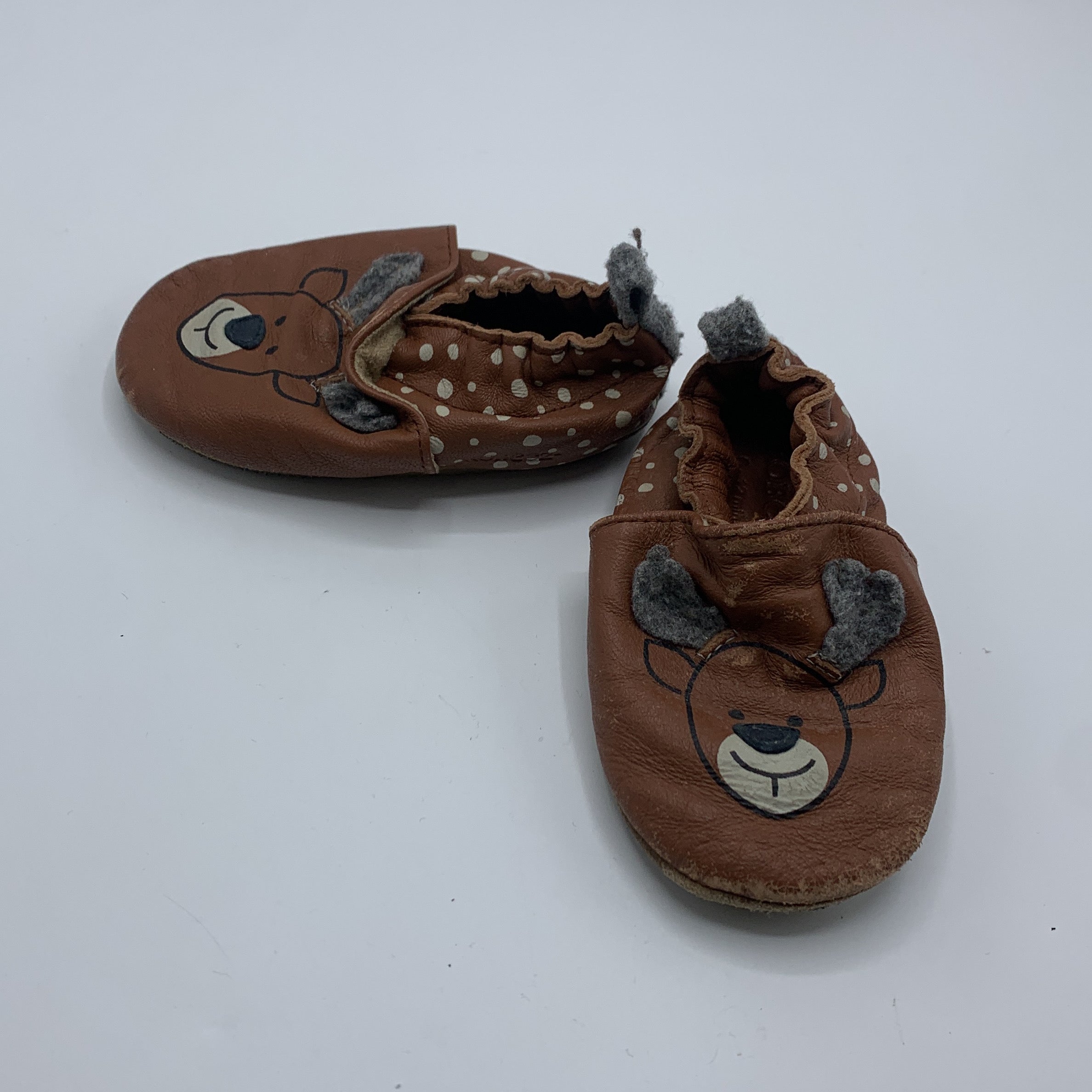 1-ROBEEZ Chaussons en cuir motif renard 🦊