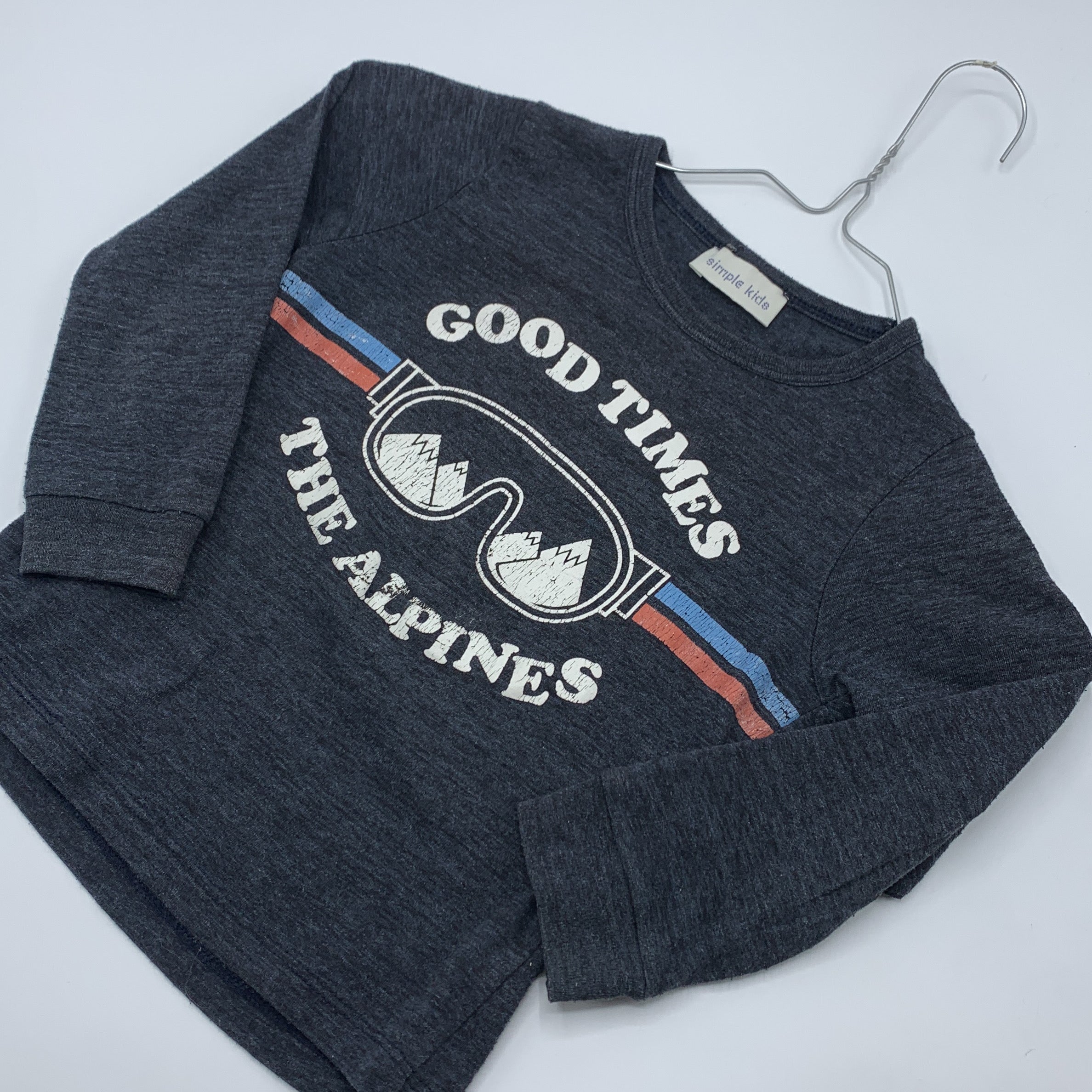 1-Simple Kids T-shirt manches longues graphique ⛷️