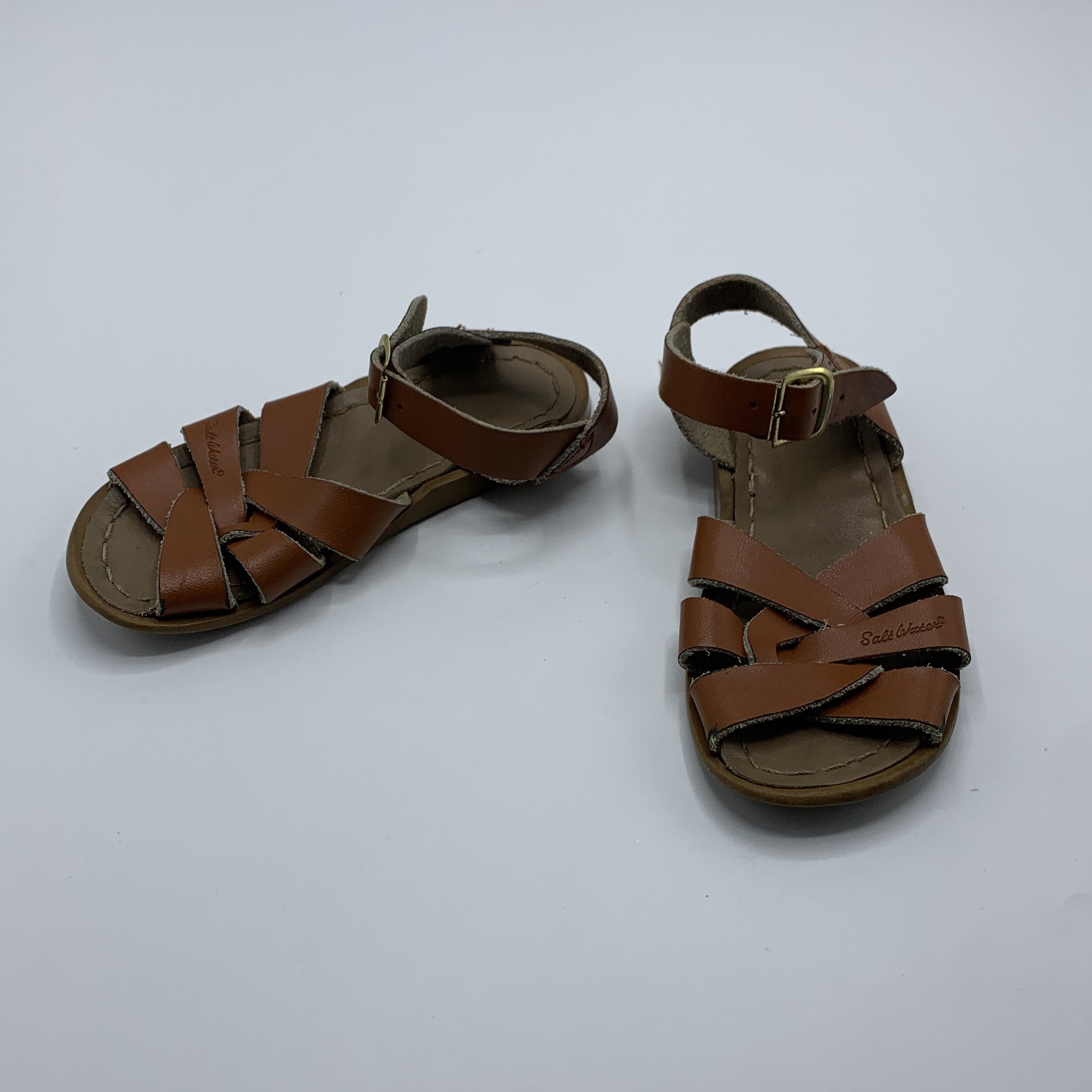 1-Sandales Salt Water marron en cuir tressé 🩴