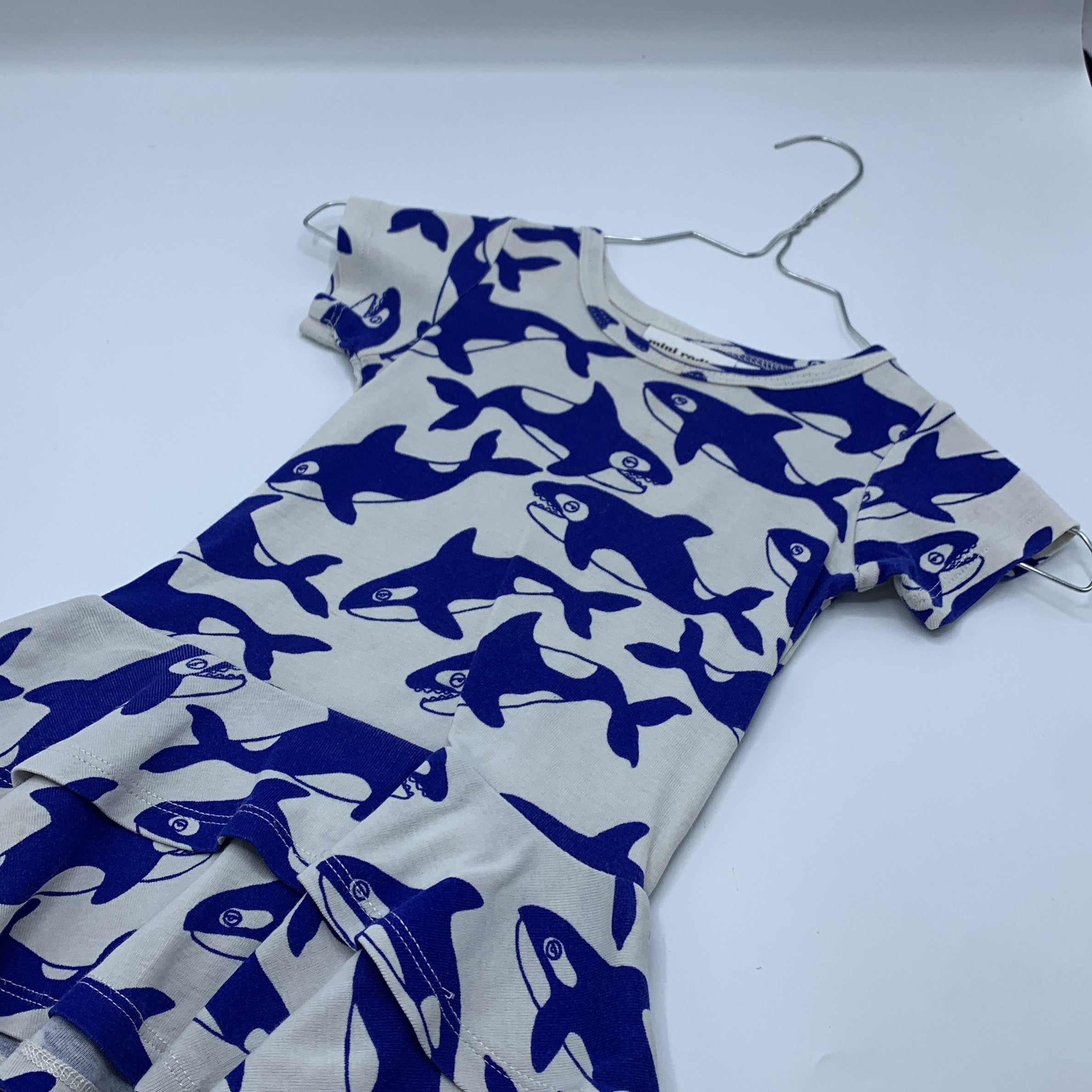 1-Mini Rodini 🐳 Robe Imprimée Orques, 80/86