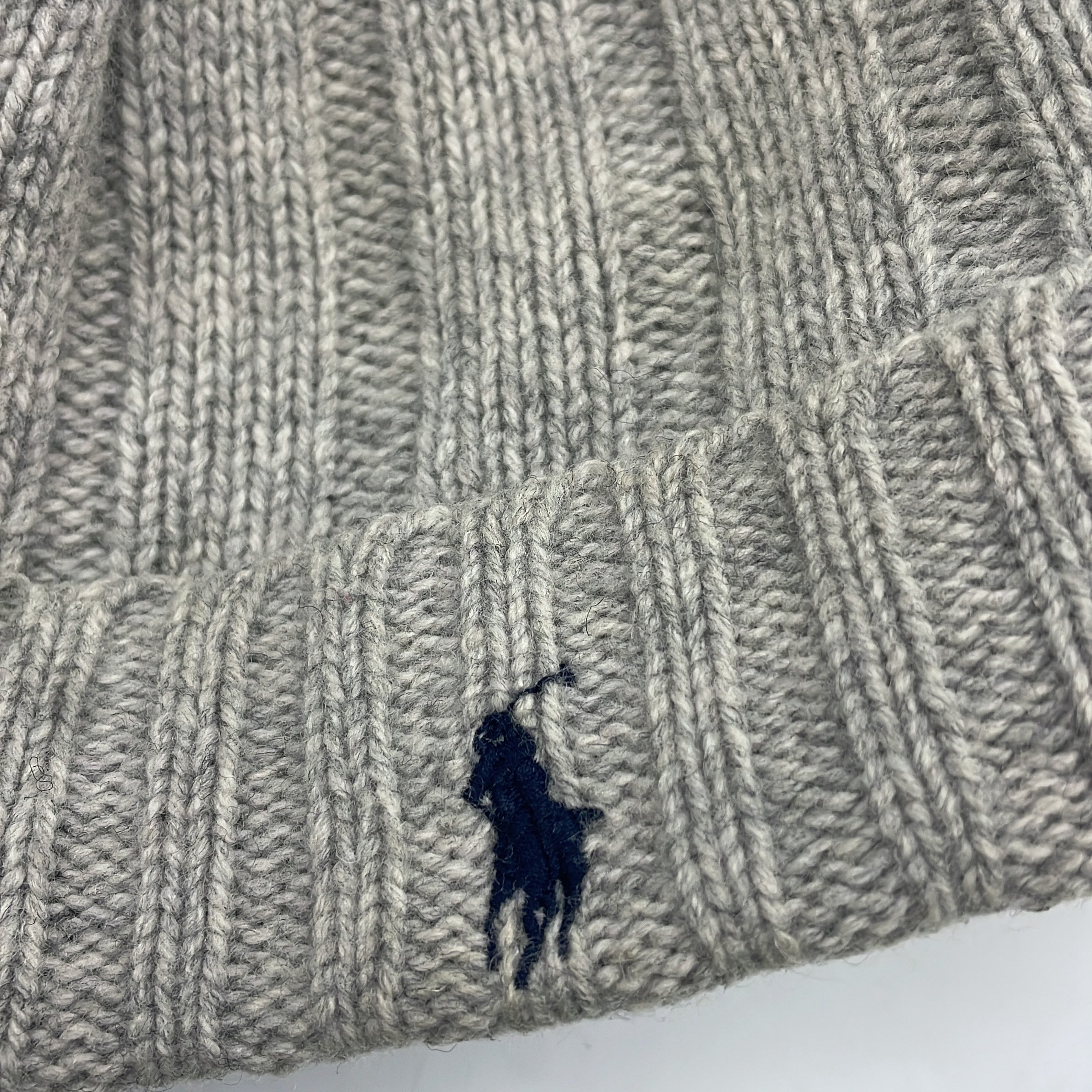 1-Polo Ralph Lauren - Bonnet Côtelé en Laine - Taille Unique