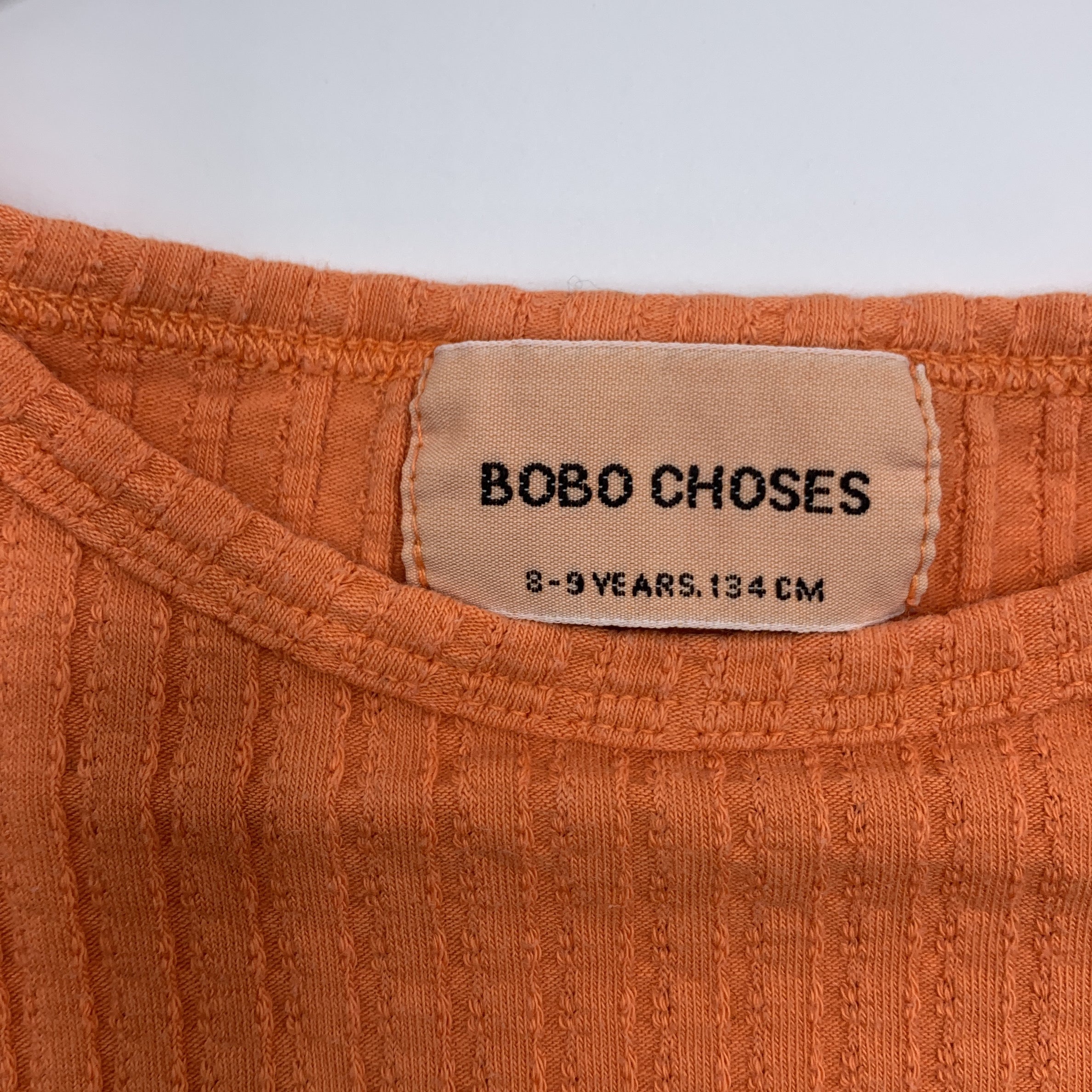 2-Bobo Choses T-shirt orange côtelé à volants 🍊